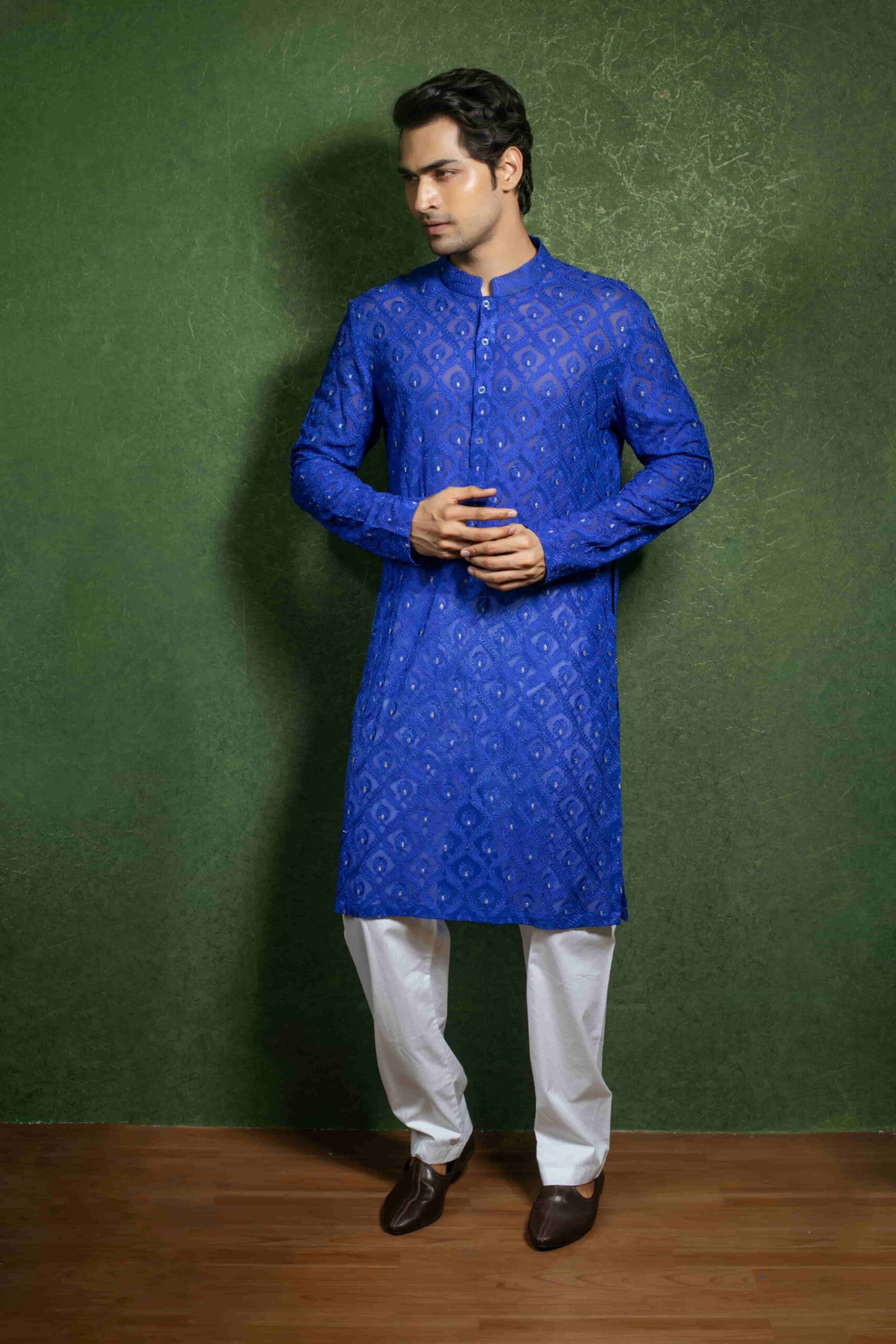 Royal Blue Embroidered Kurta Set