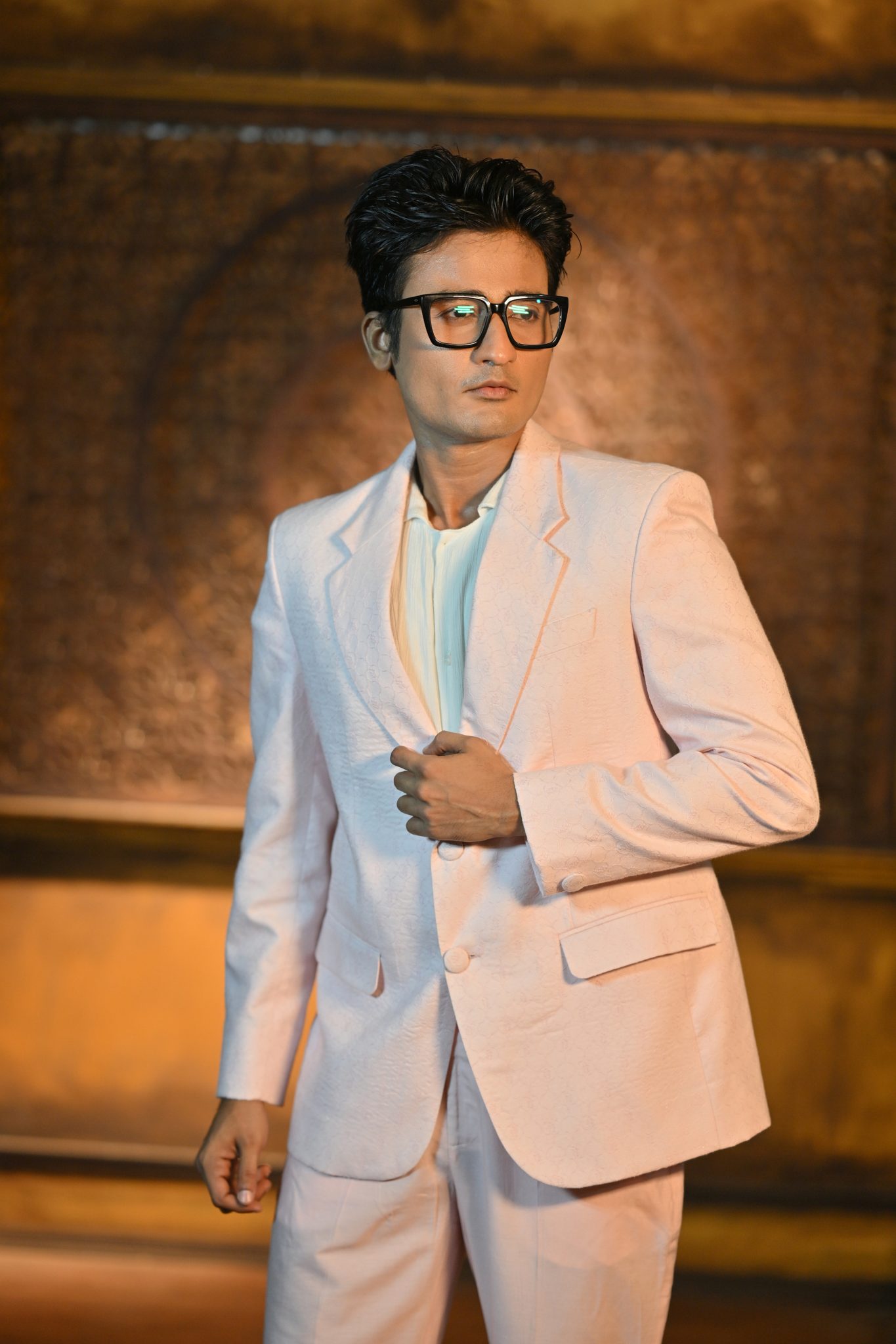 Baby Pink Blazer Set for Men with Pant (Customize Request)