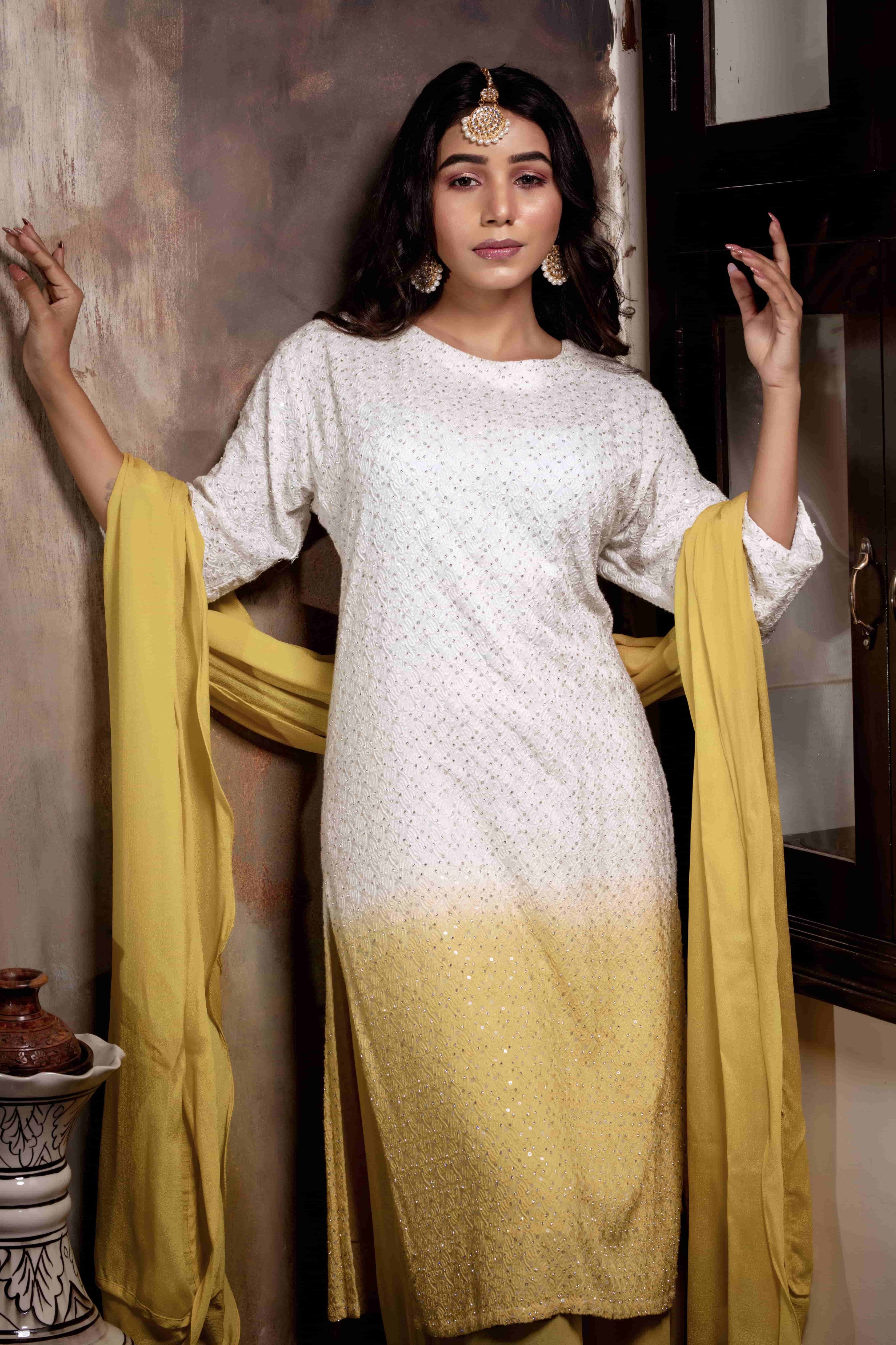 Ombre Yellow Kurta Ensemble