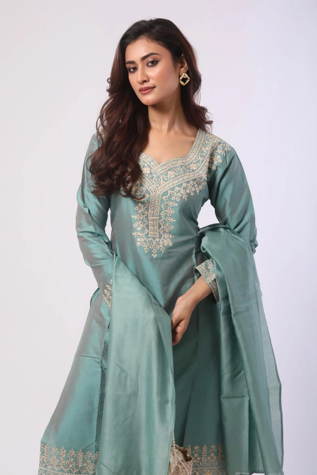 Emerald Green Kurta & Pant with Pure Chanderi Dupatta