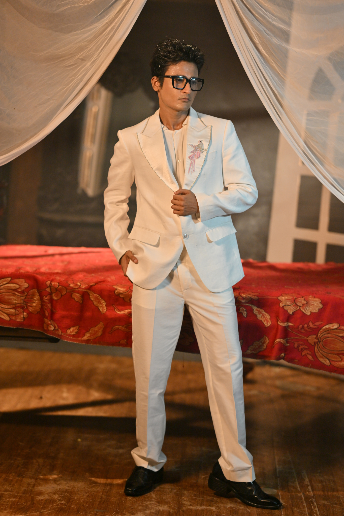 White Linen Blazer Set for Men with Pant (Customize Request)
