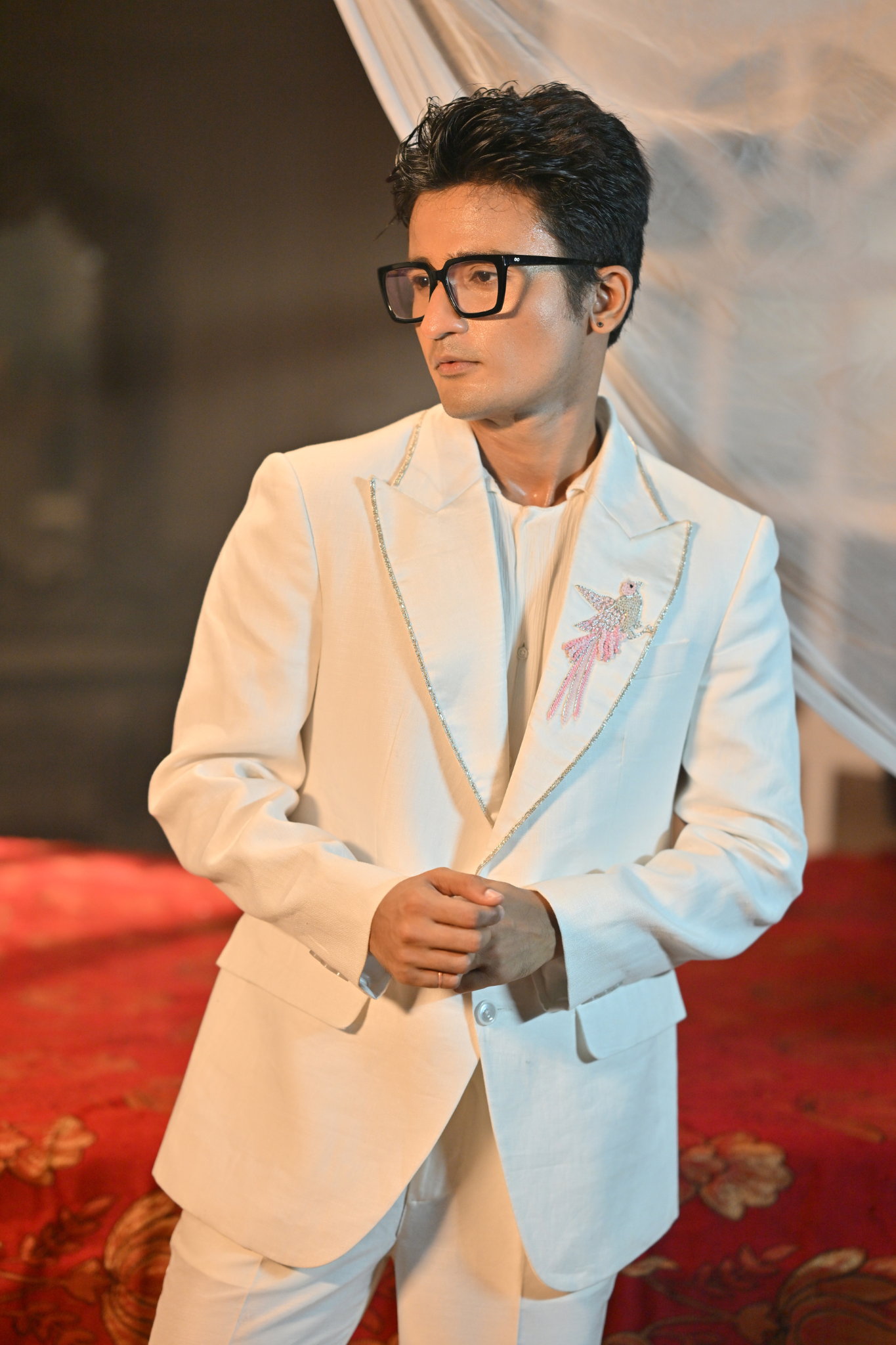 White Linen Blazer Set for Men with Pant (Customize Request)