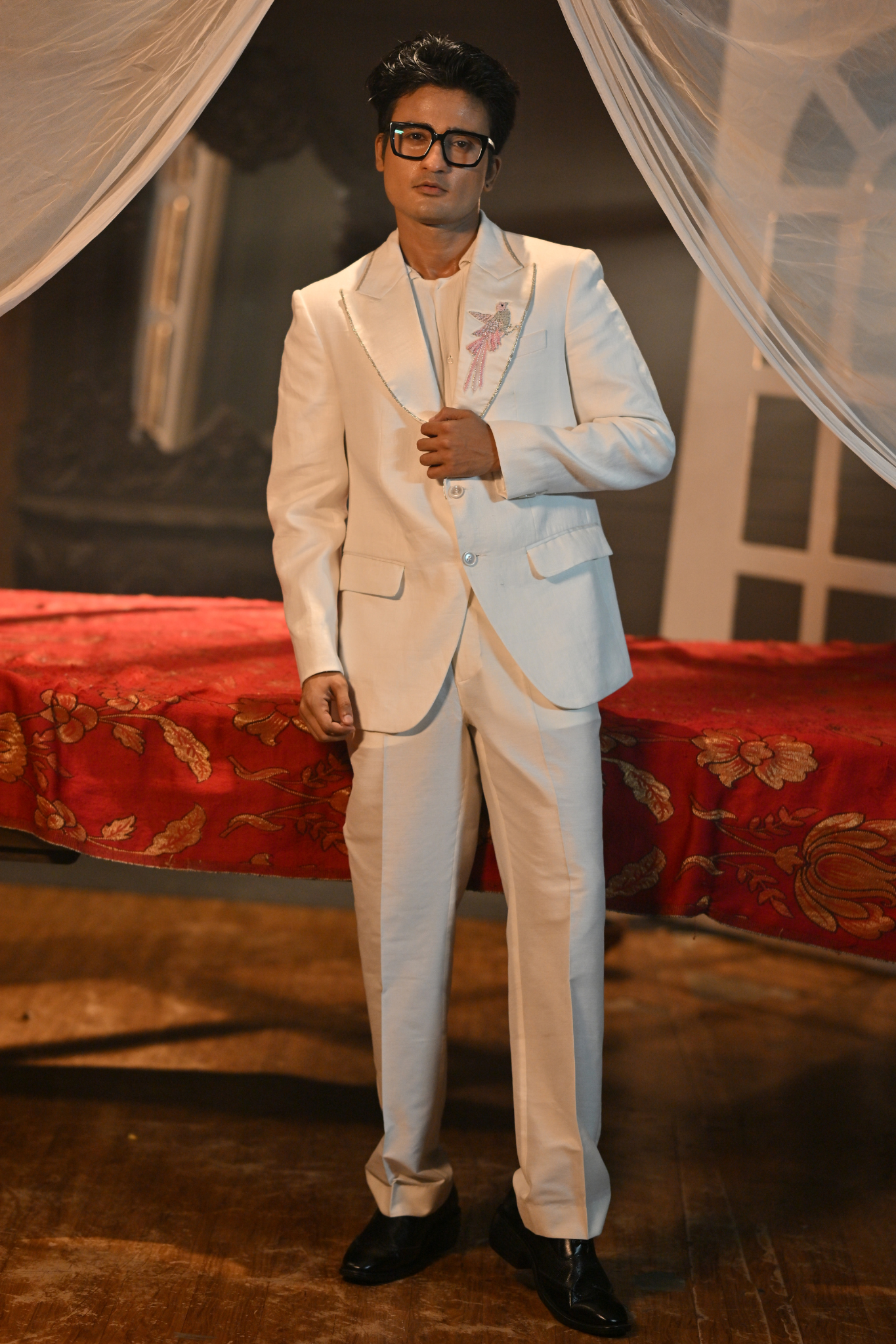 White Linen Blazer Set for Men with Pant (Customize Request)