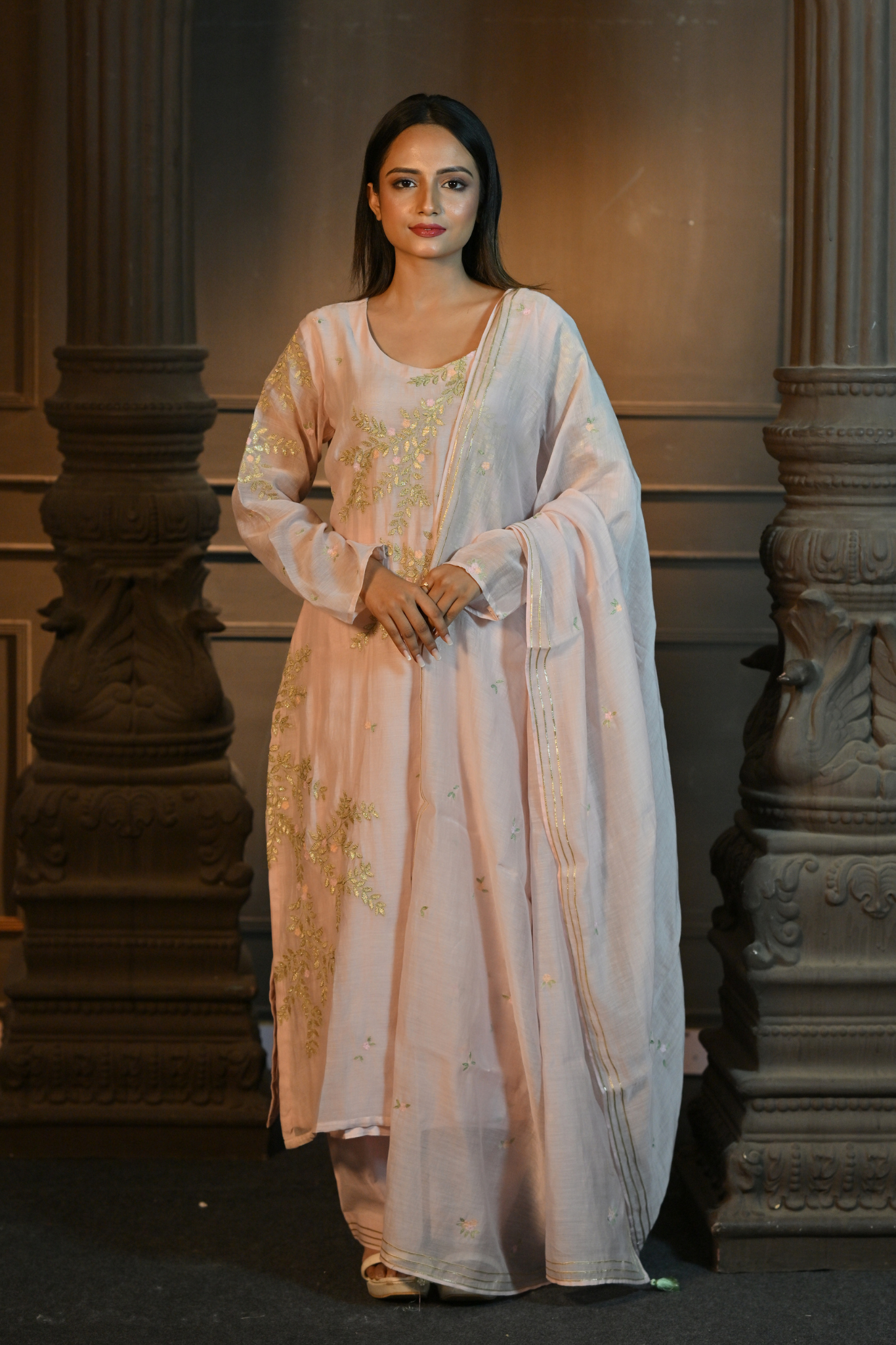 PINK KURTI WITH PANT AND DUPATTA (Customize Request)