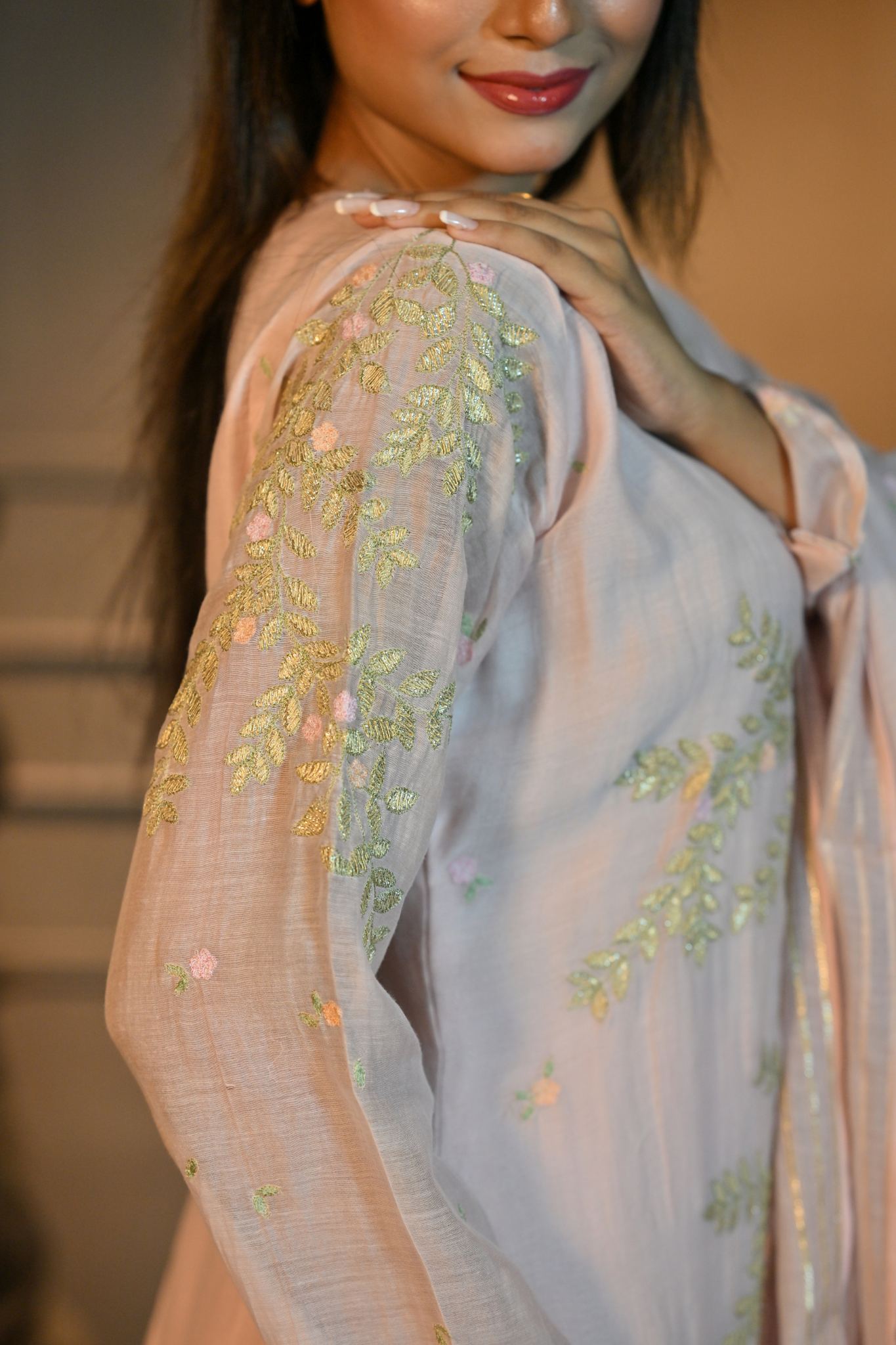 PINK KURTI WITH PANT AND DUPATTA (Customize Request)