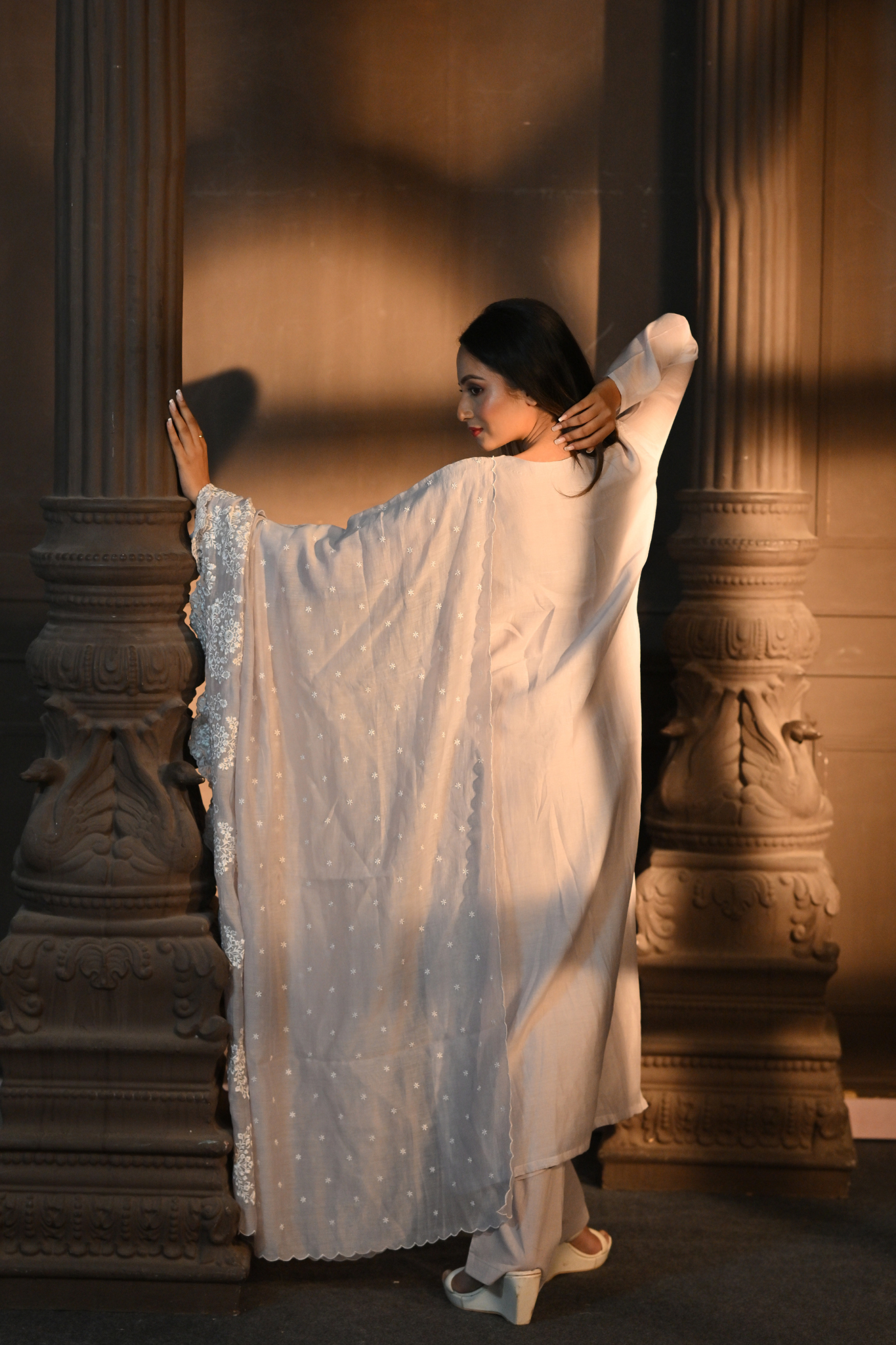 LILAC KURTI WITH PANT AND DUPATTA (Customize Request)