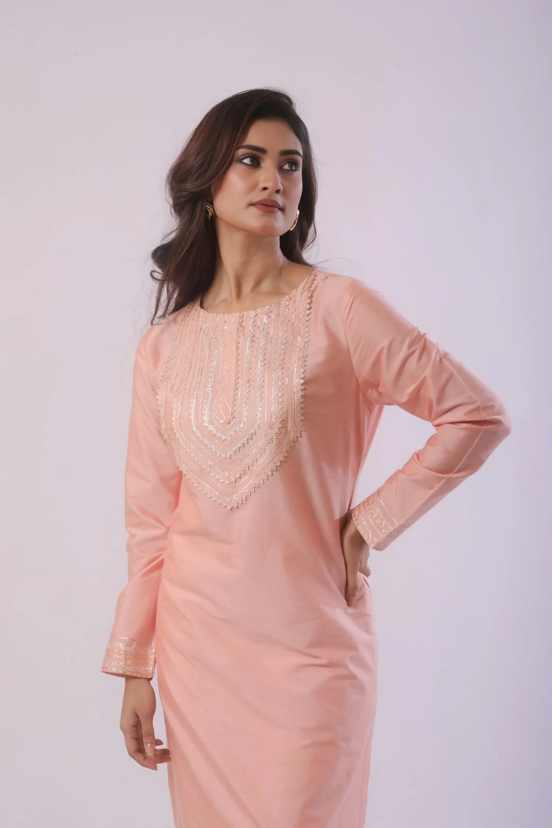 Pink Kurti with Pant and Dupatta