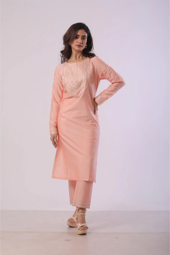 Pink Kurti with Pant and Dupatta