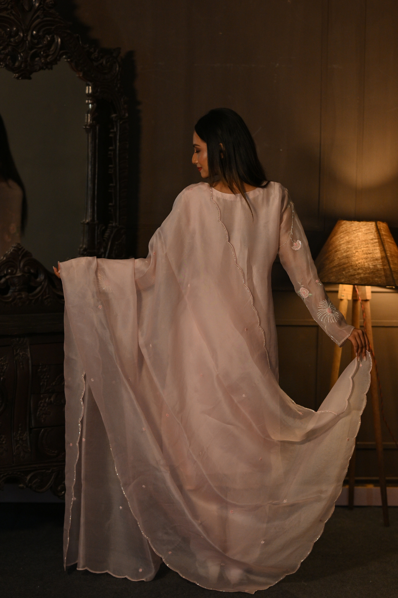 PINK KURTI WITH PANT AND DUPATTA (Customize Request)