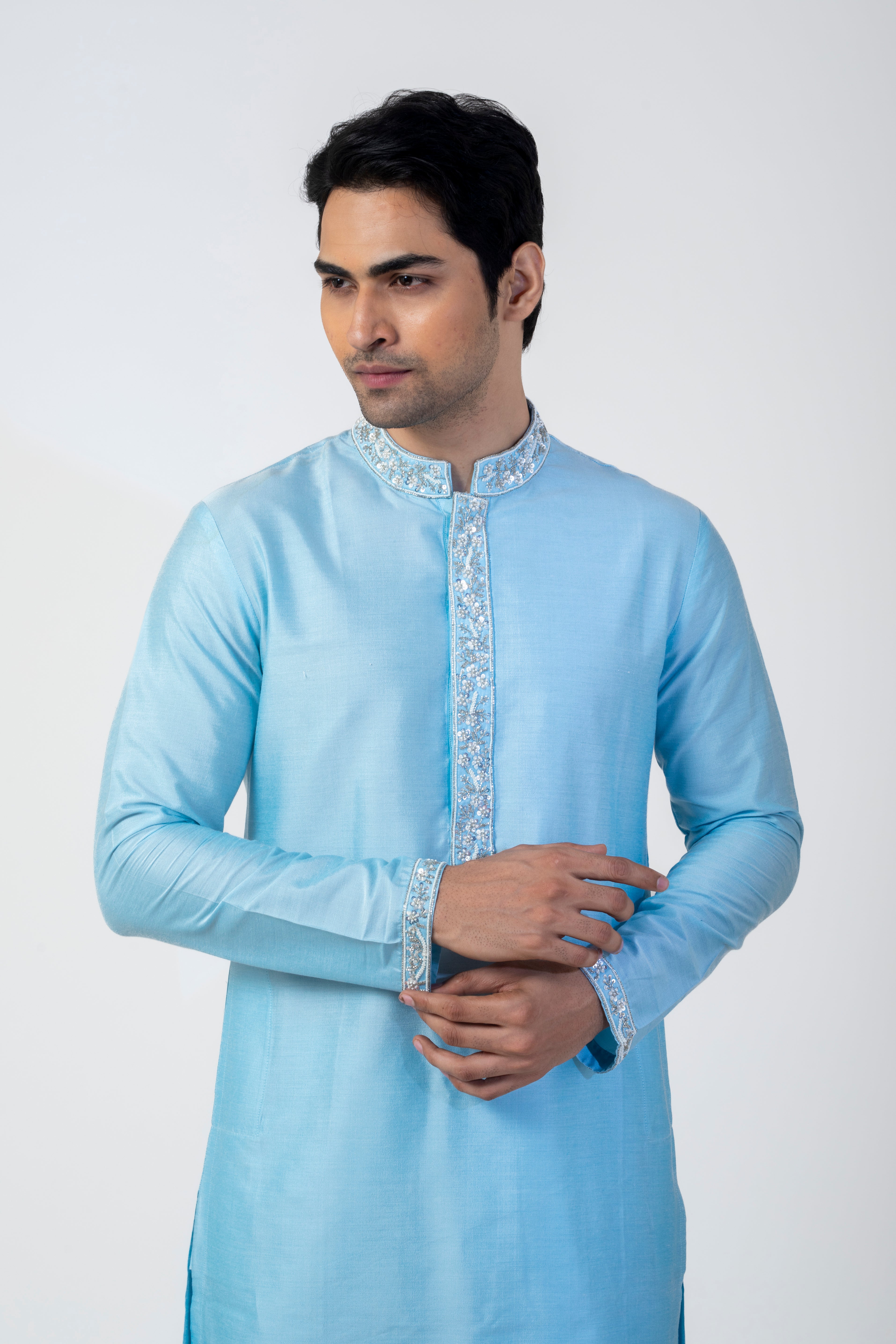 Sea Blue Sequin Kurta Set