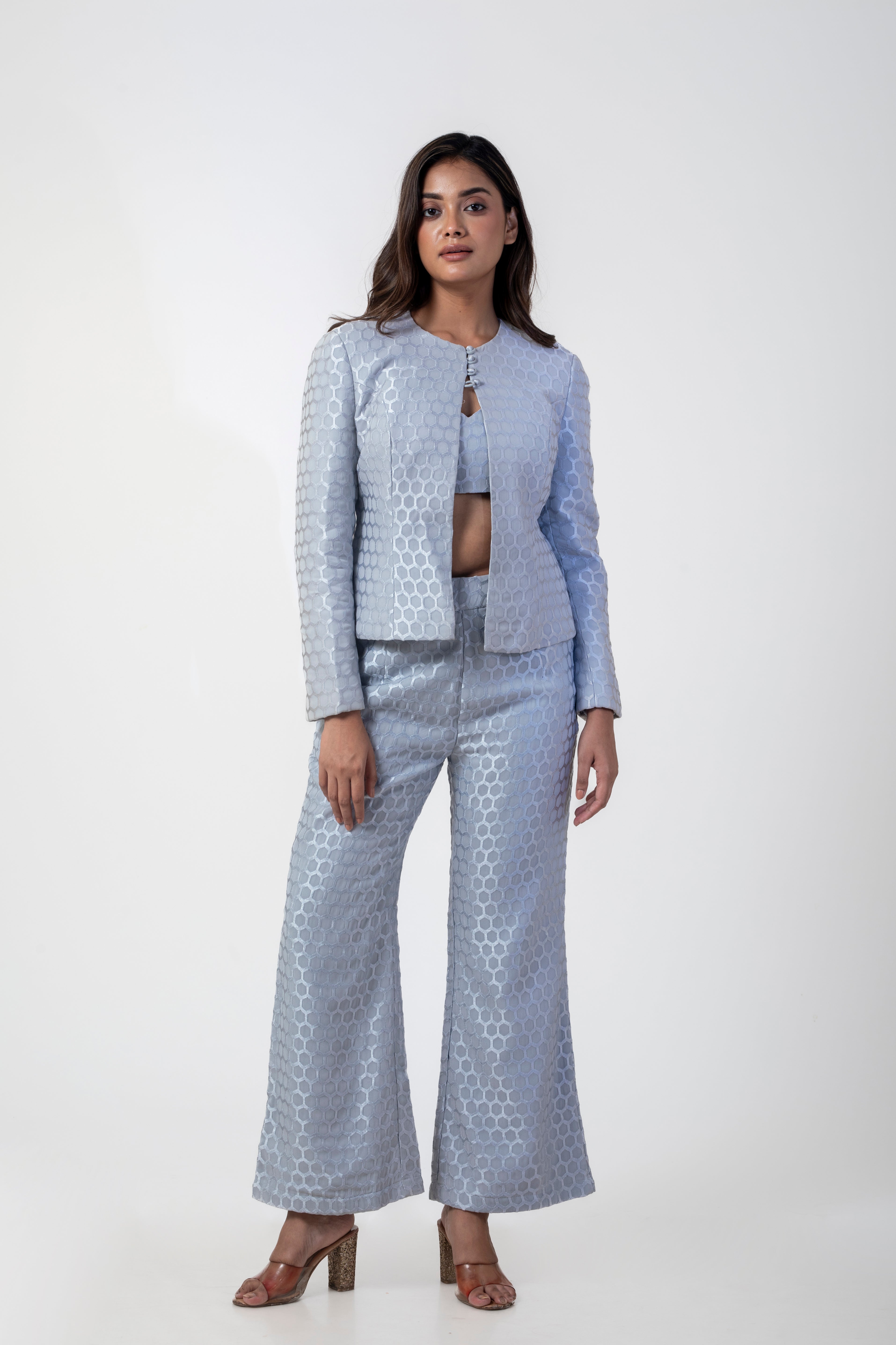 Grey Georgette Co-ord Set