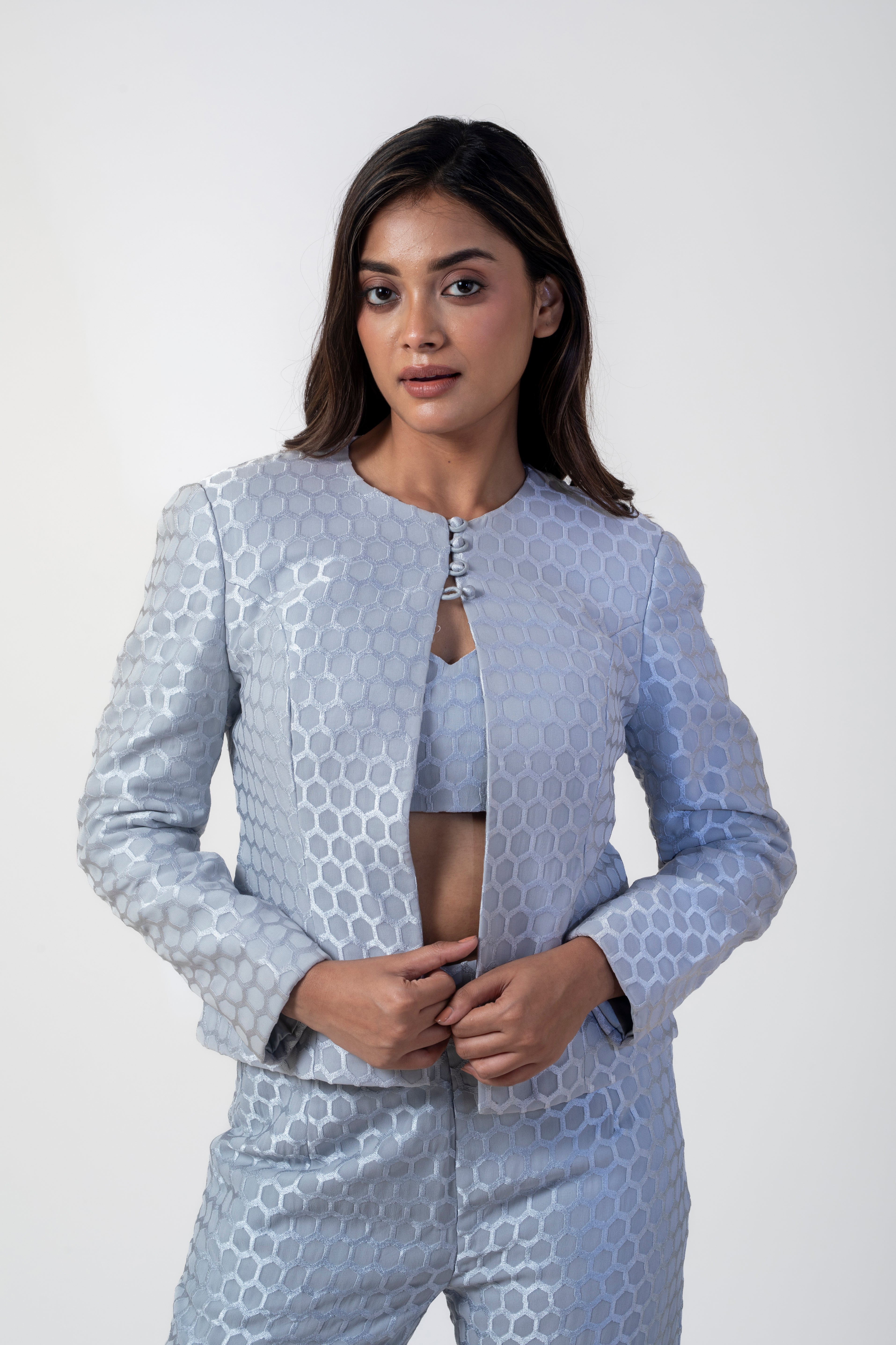 Grey Georgette Co-ord Set