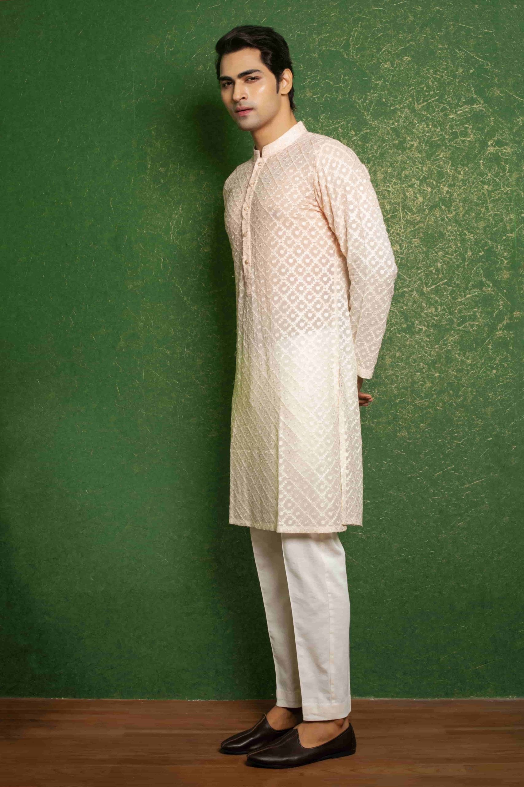 Affifa Men's Embroidered Ethnic Outfit