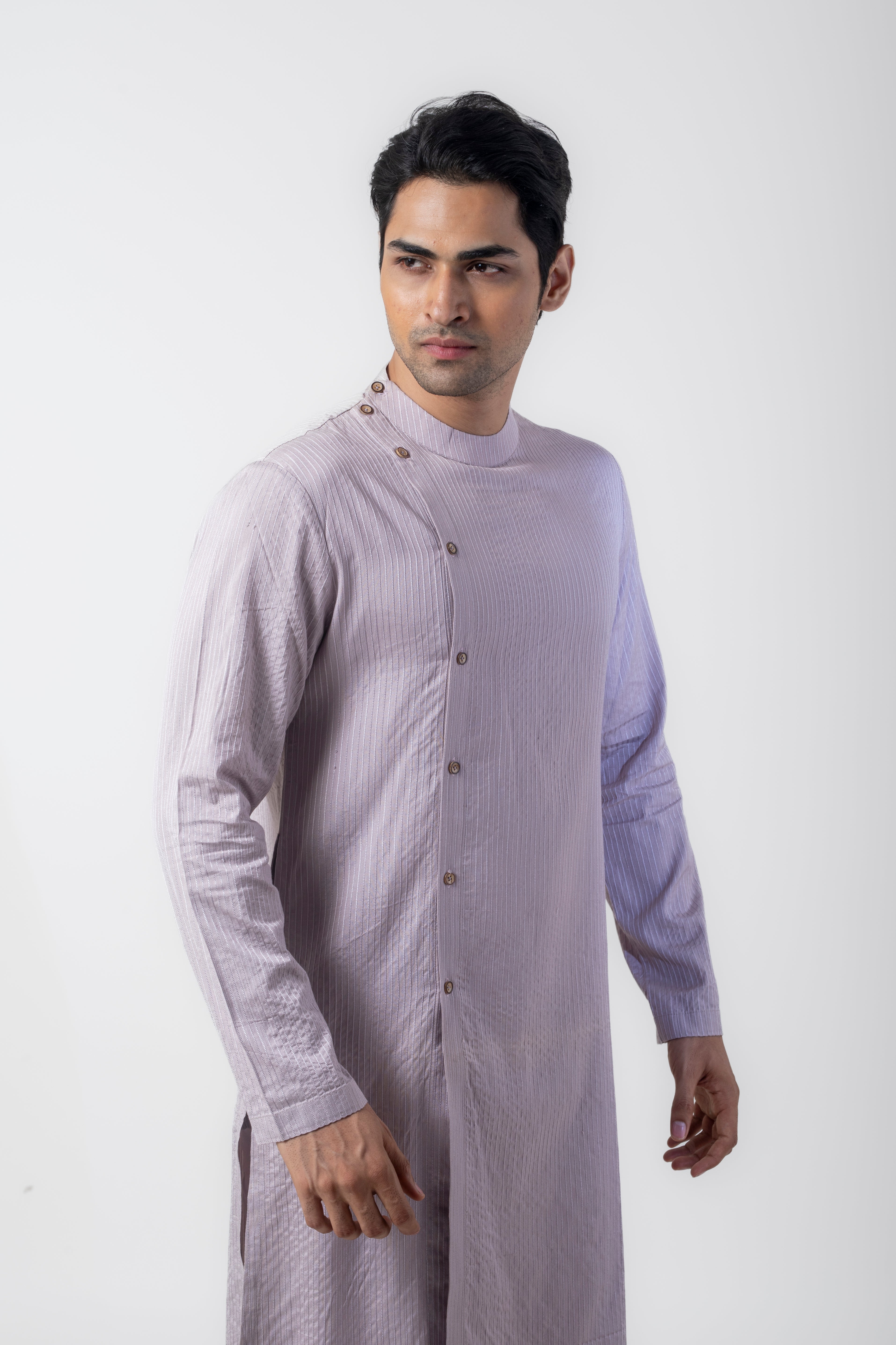 Lilac Silk Kurta Set