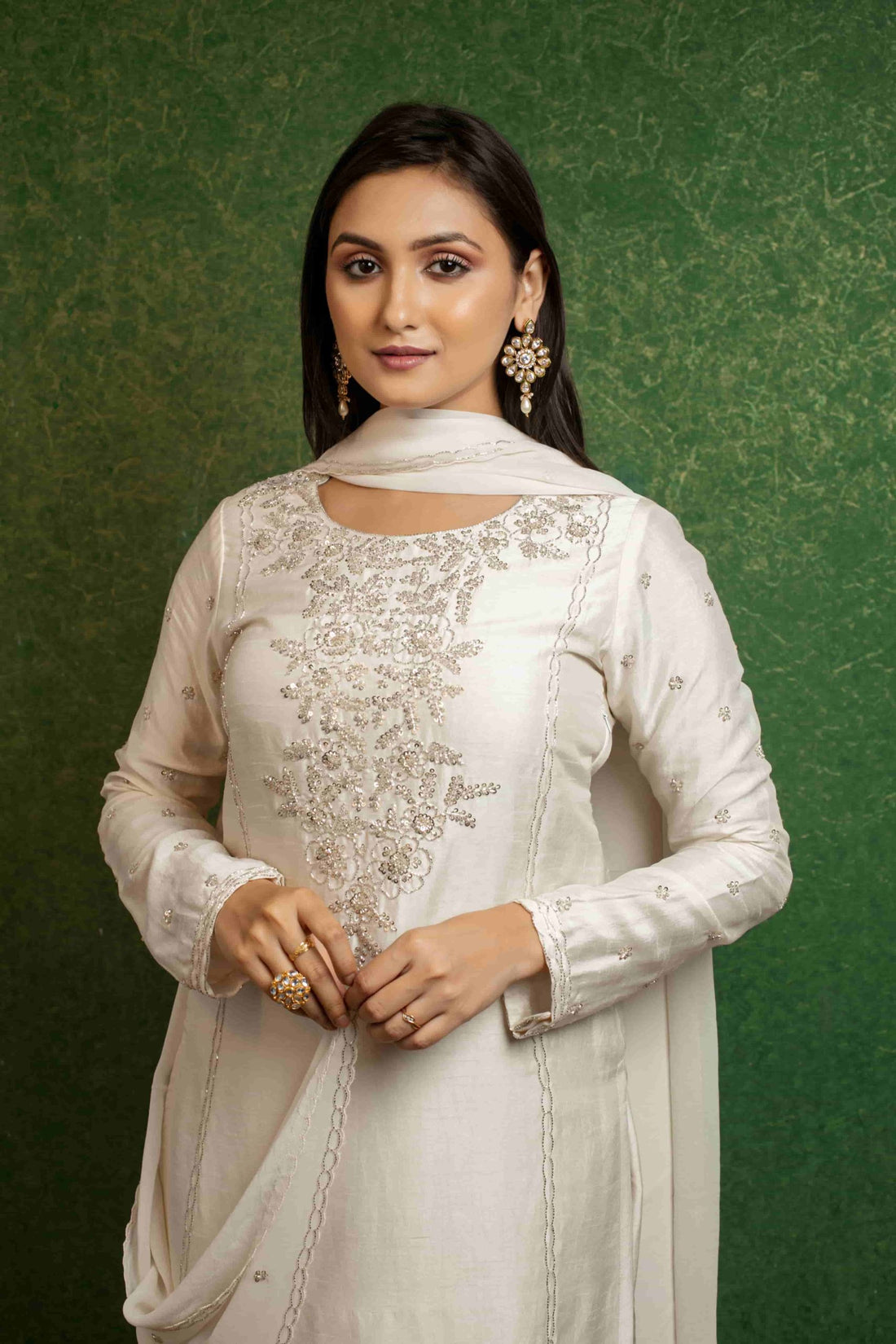 Elegant Ivory Attire Silk Duo