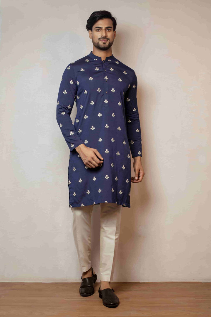 Luxurious Royal Blue Silk Kurta Set