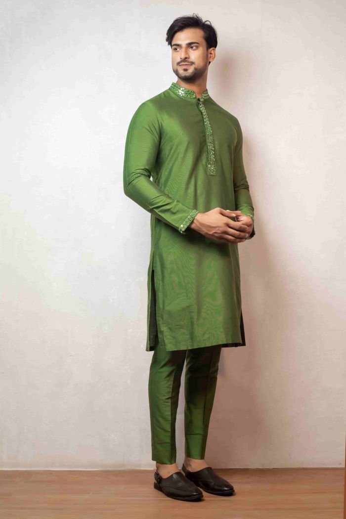 Mirror Embellished Elegant Katan Set