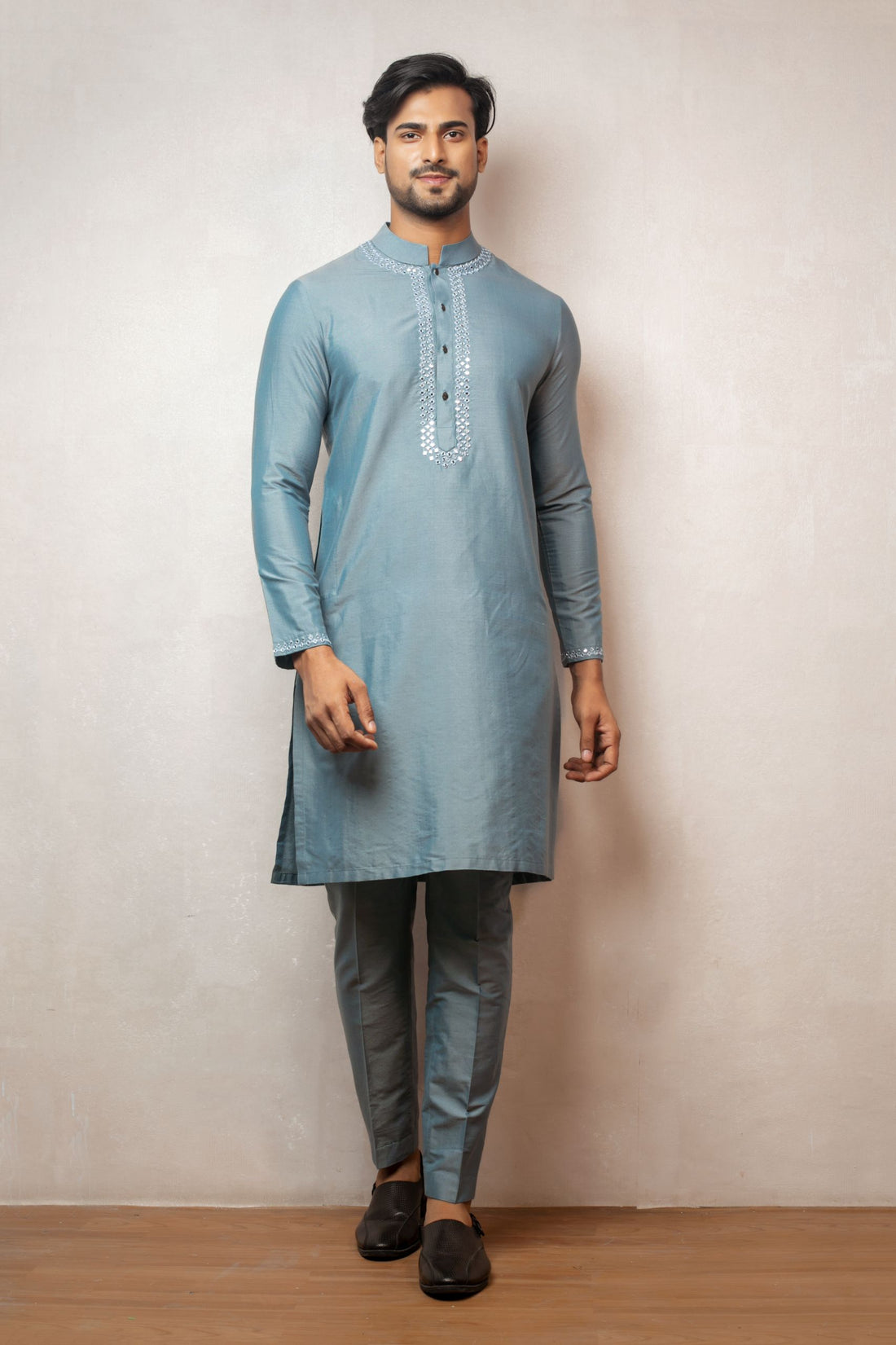 Elegant Silk Kurta Set Reflection