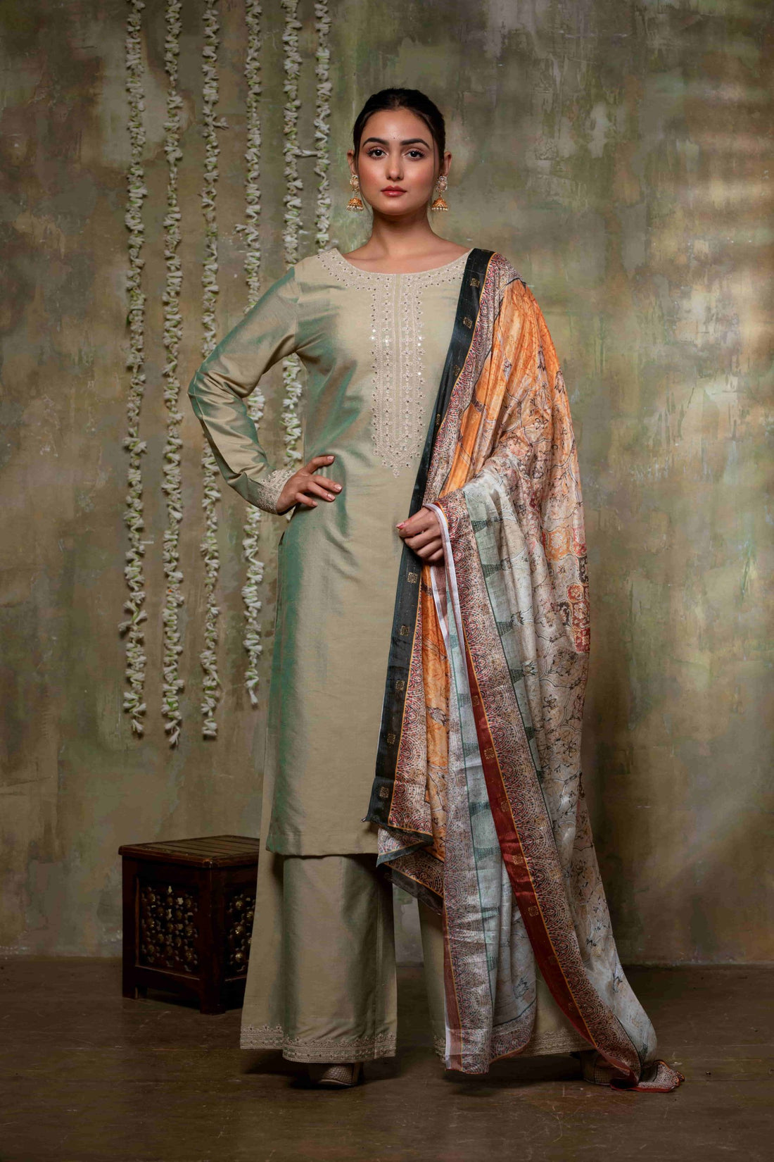 Ethereal Sage Dori Silk Ensemble