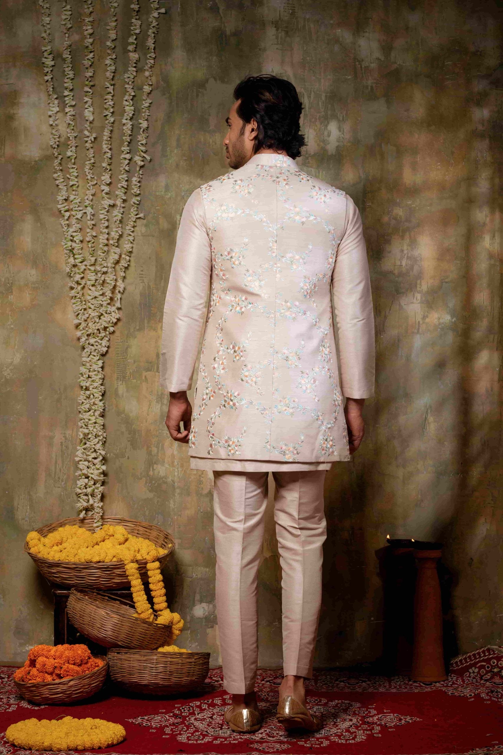 Ivory Silk Set: Stylish Jacket