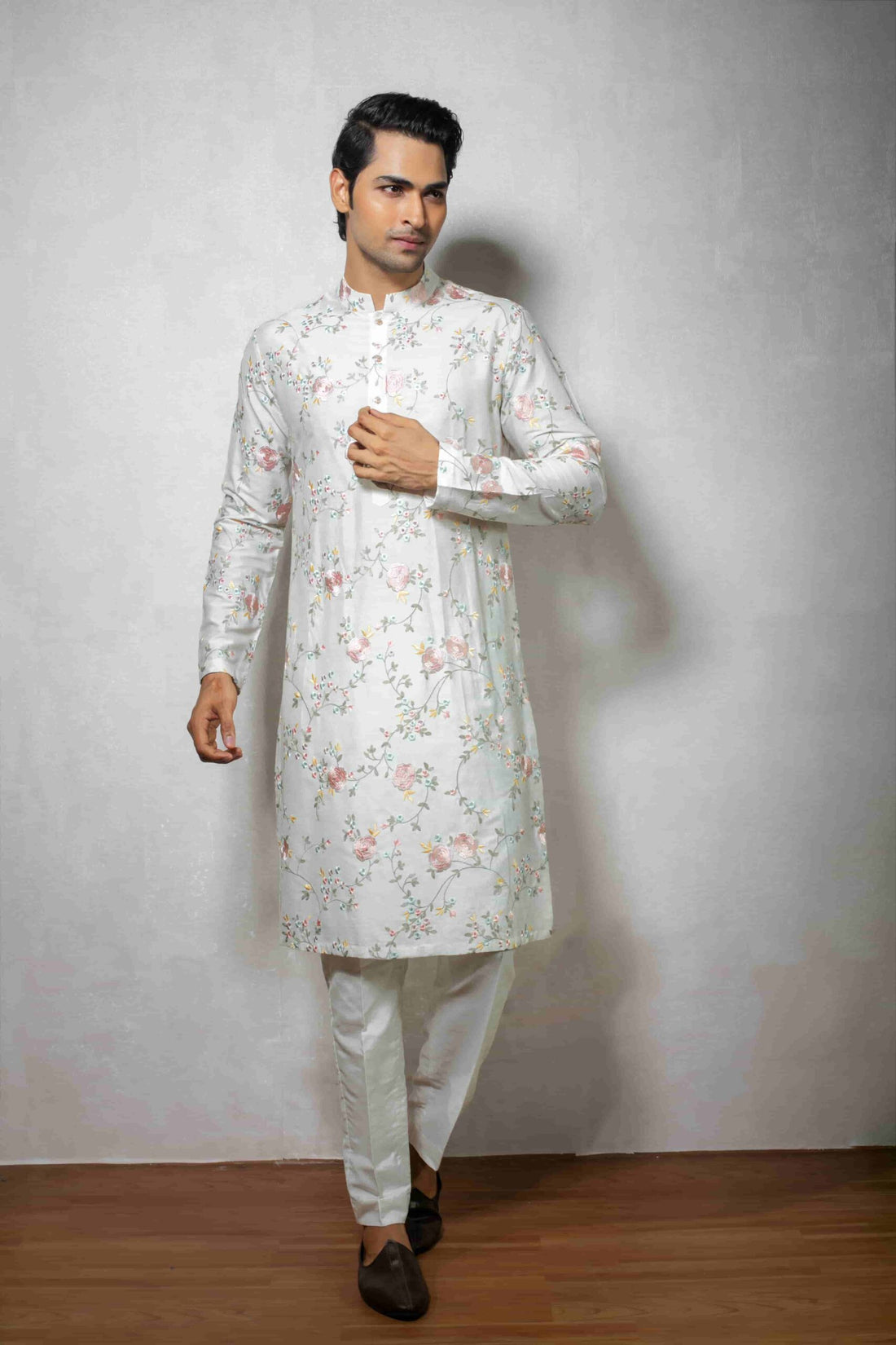 White Katan Silk Set  Affifa Store