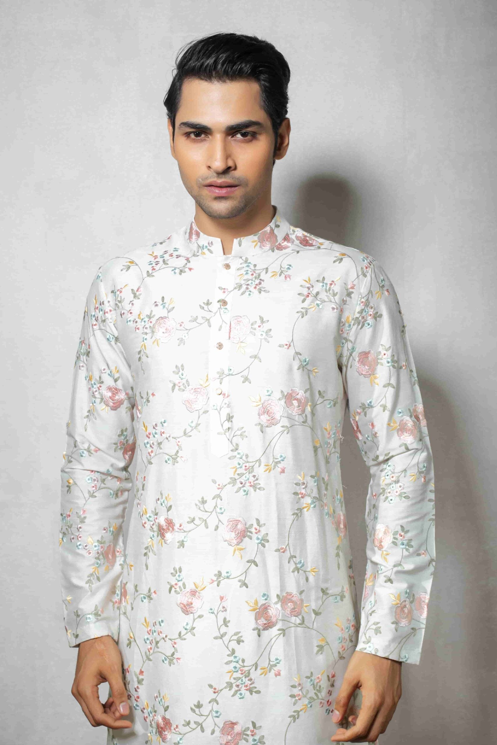 Shop Online Elegant White Silk Set