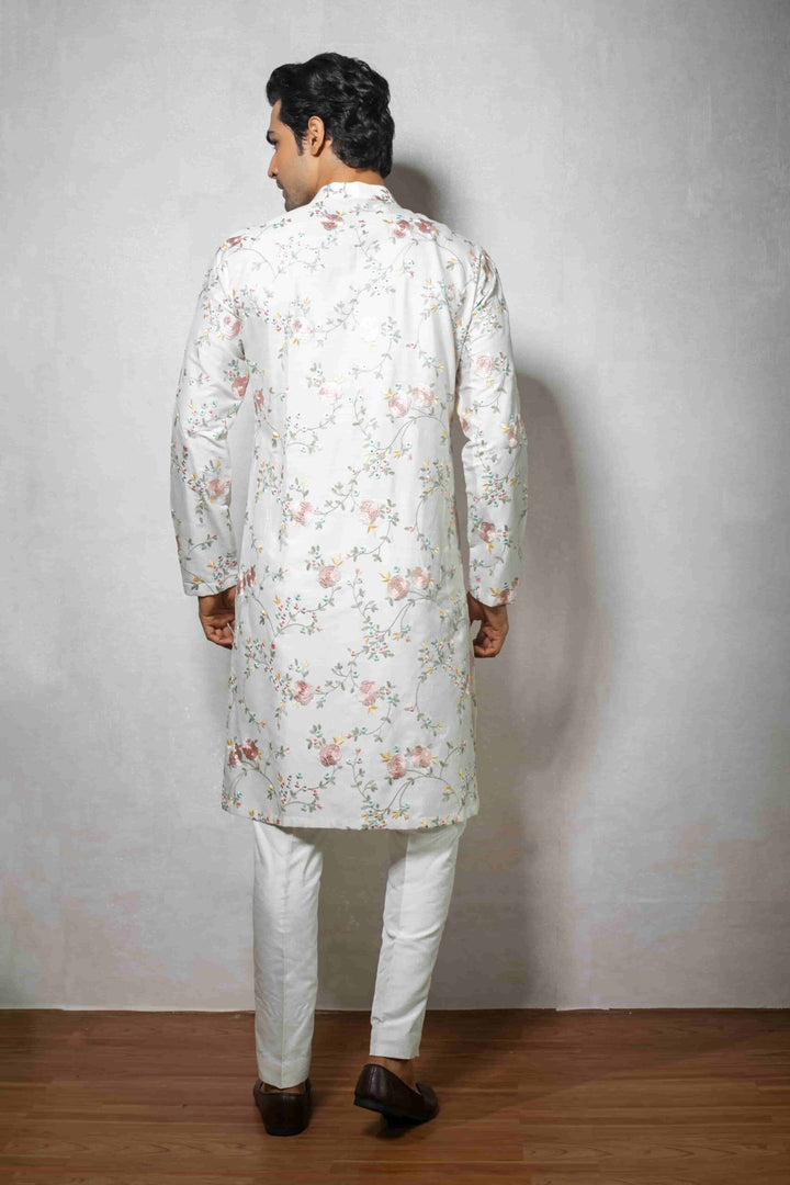 White Katan Silk Set  Affifa Store