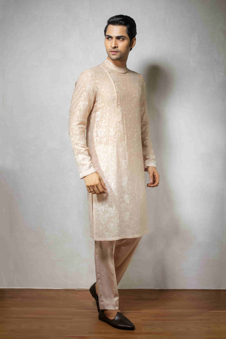 Elegant Beige Kurta Set by AFFIFA