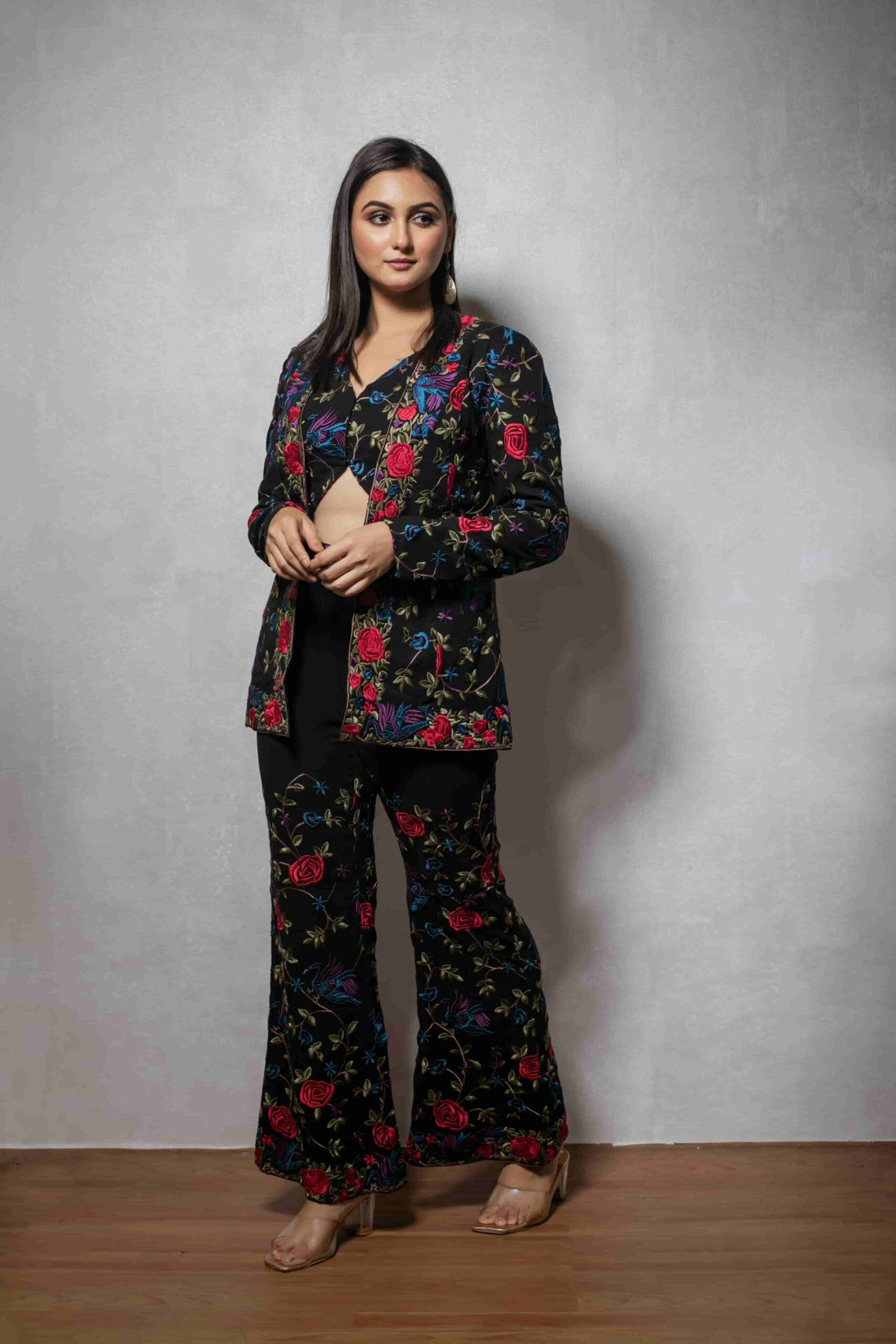 Stylish Black Embroidered Set