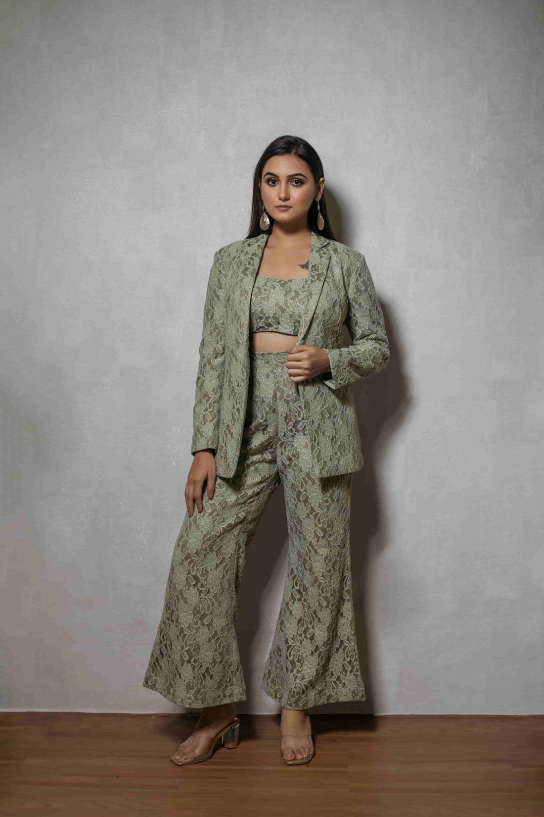 Chic Sage Green Matching Ensemble