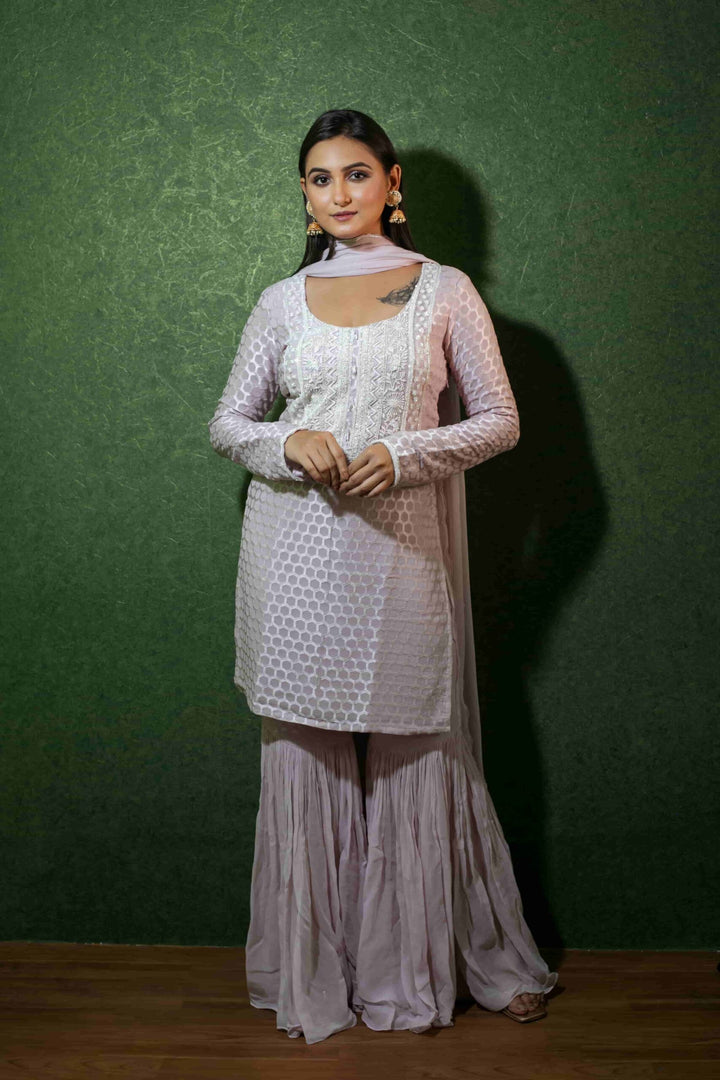 Lavender Georgette Suit