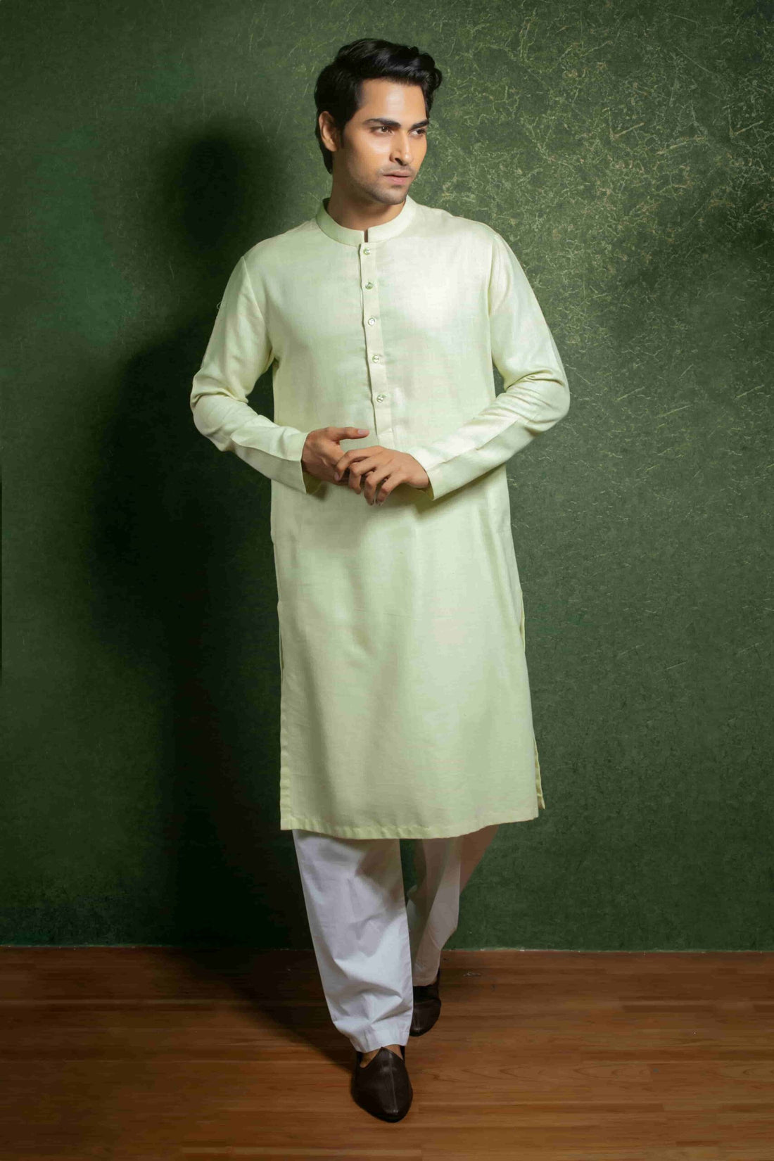 Affifa Pista Green Kurta