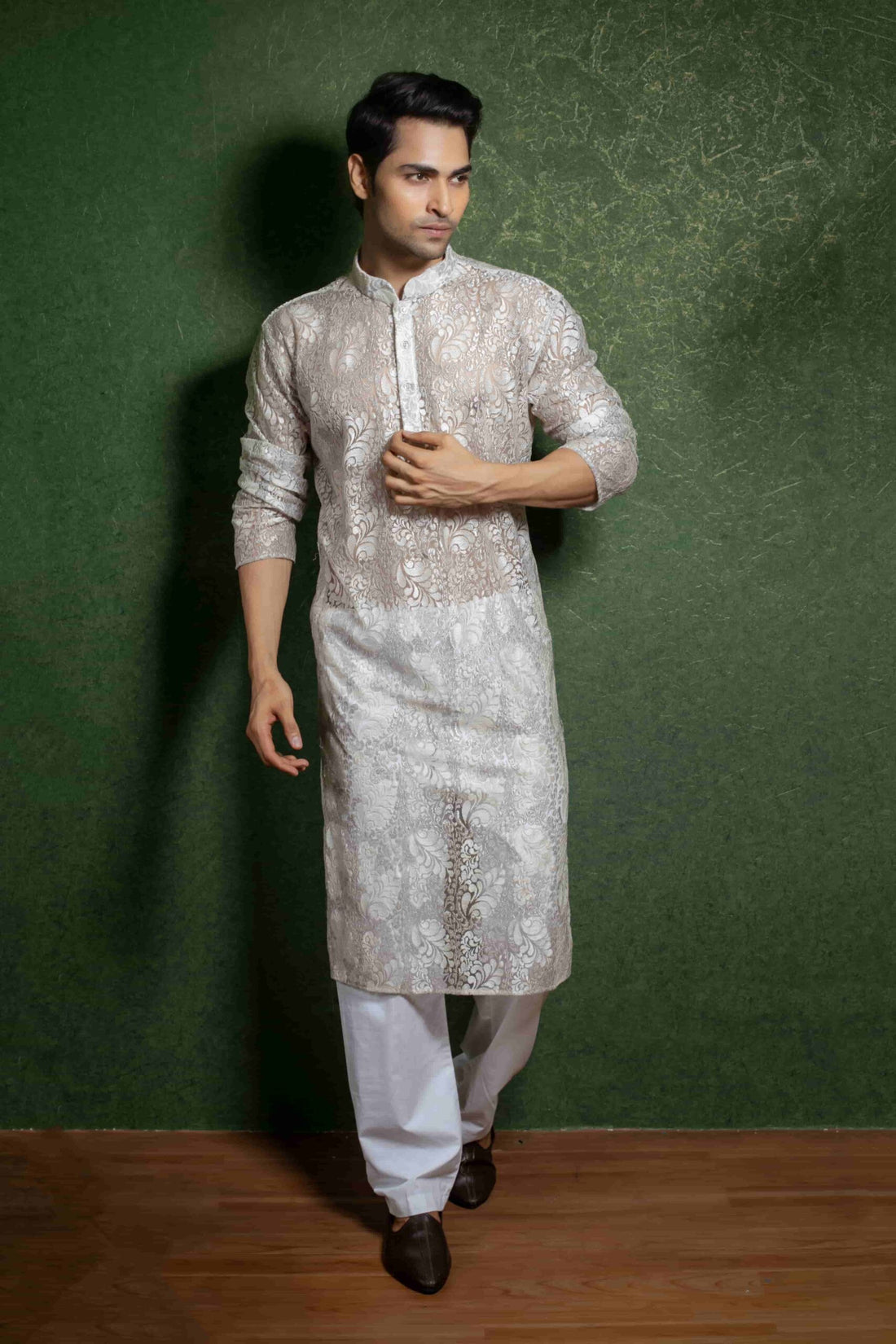 Trendy Grey Kurta Pajama Set