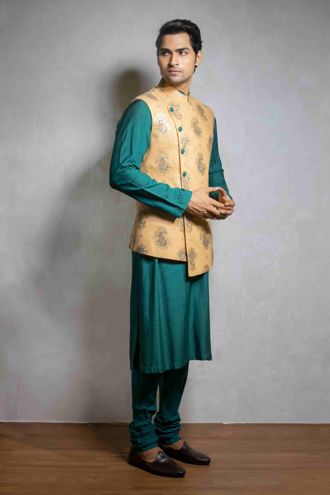 Beige Nehru Jacket Stylish Pairing