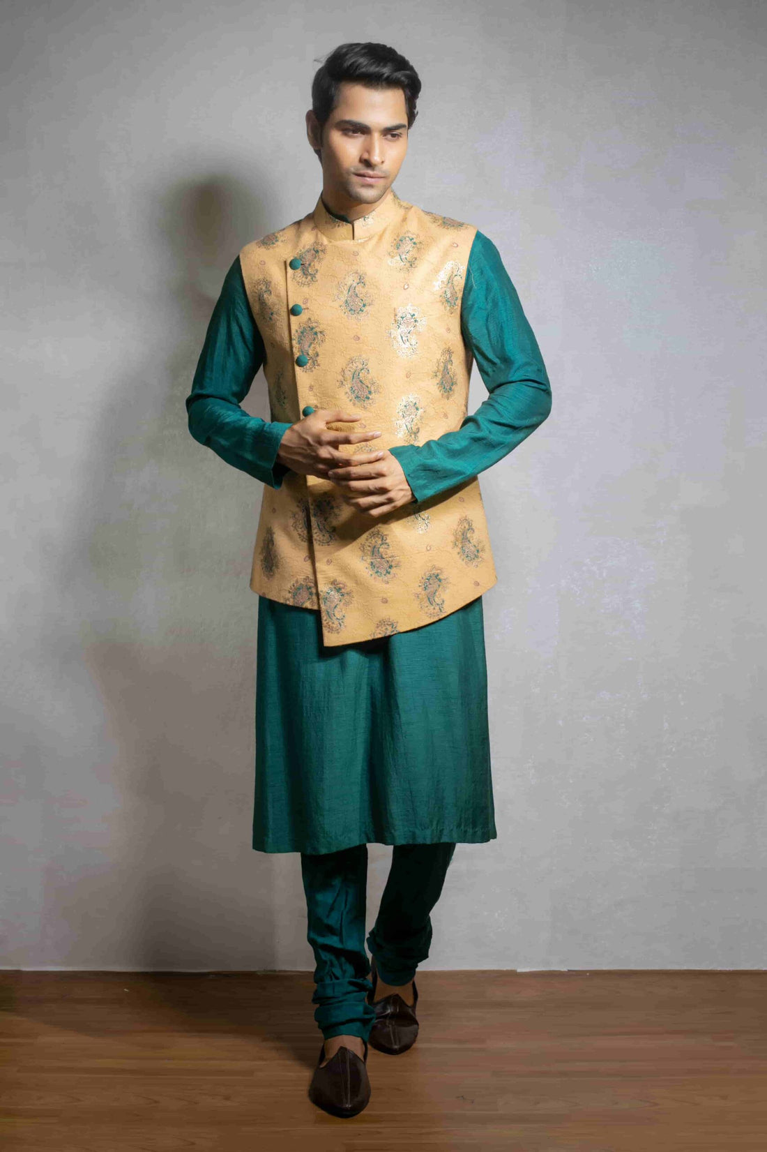 Dark Green Men's Kurta Ensemble