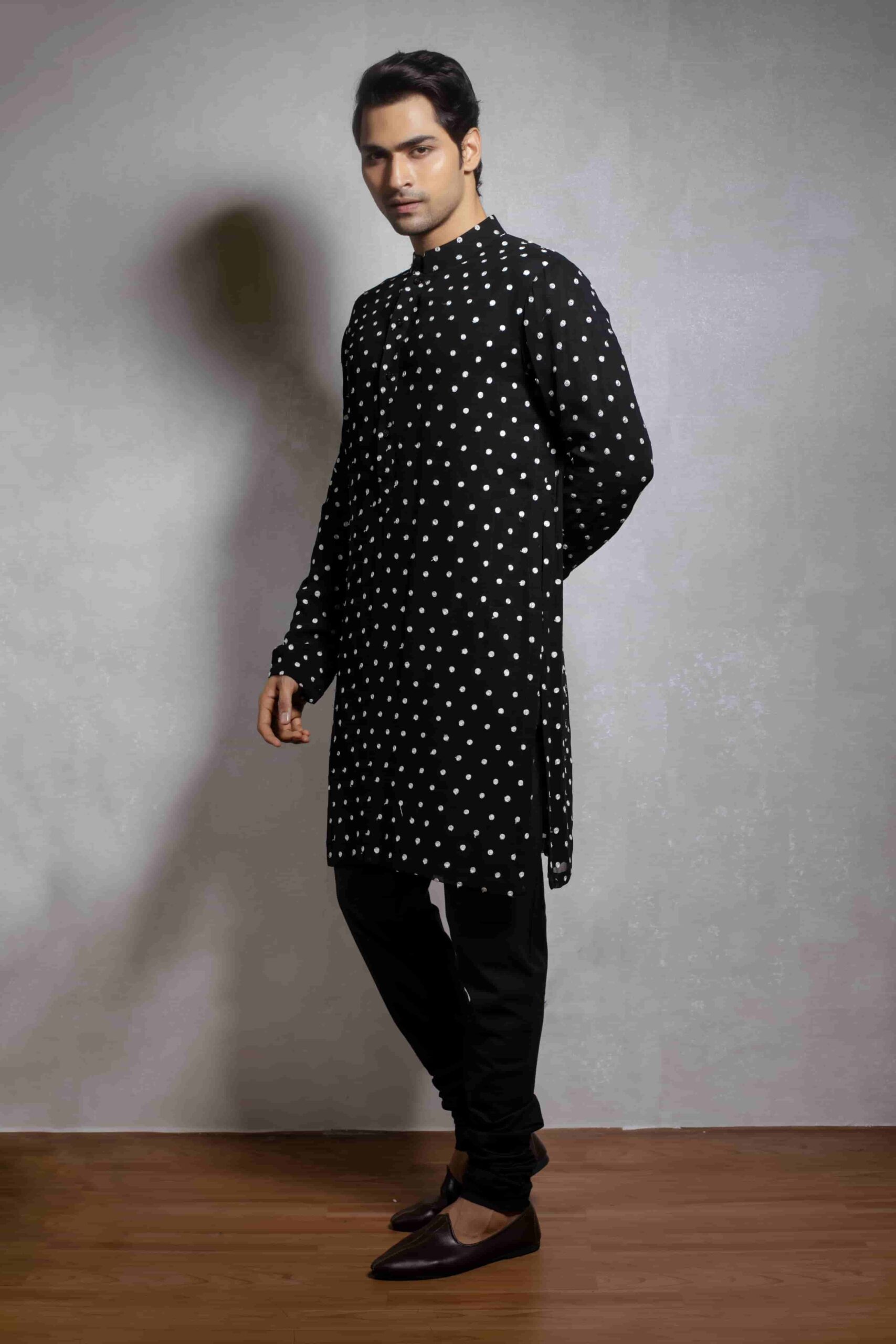 Trendy AFFIFA Black Polka Dot Outfit