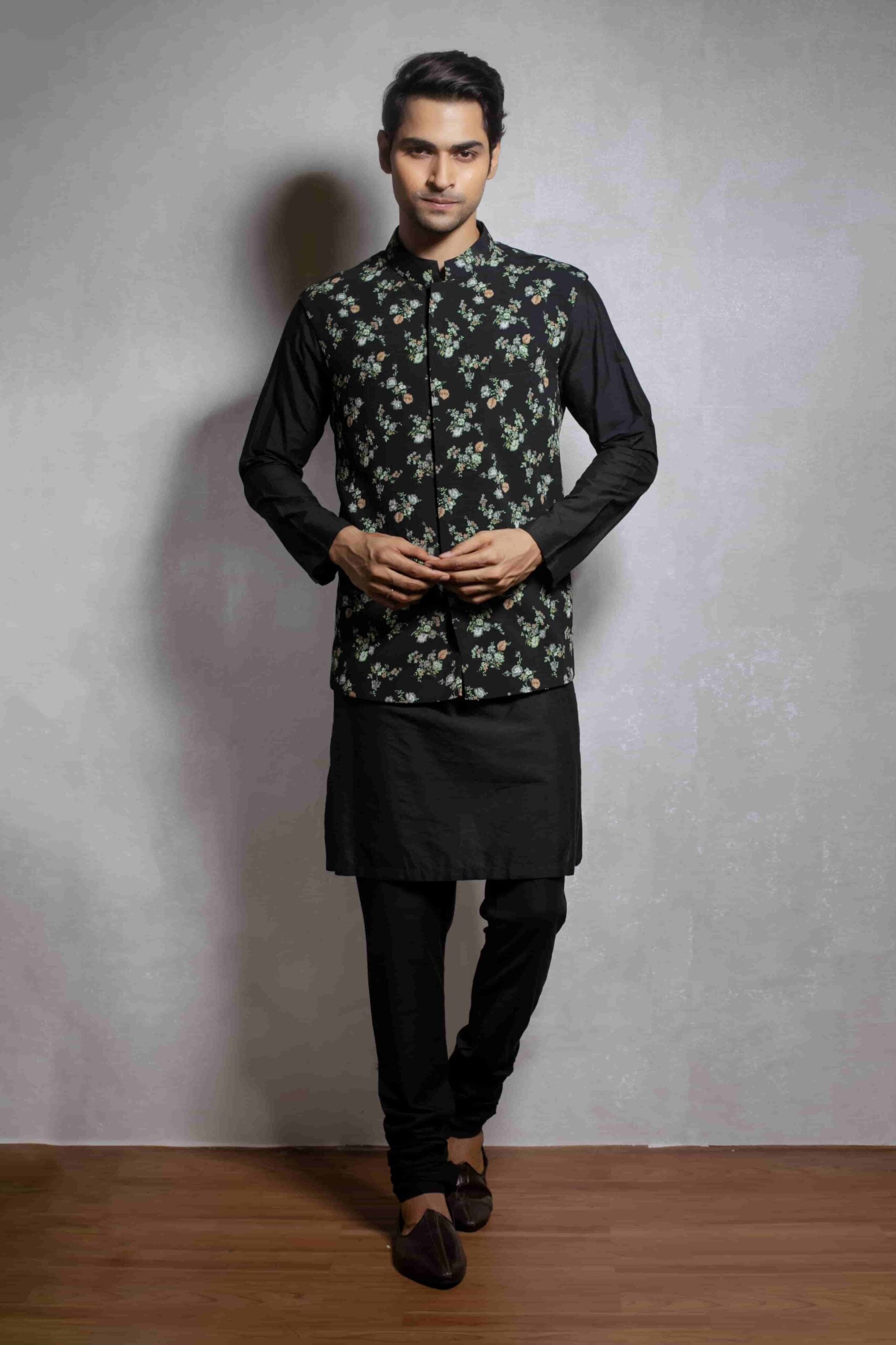 Printed Nehru Jacket Outfit