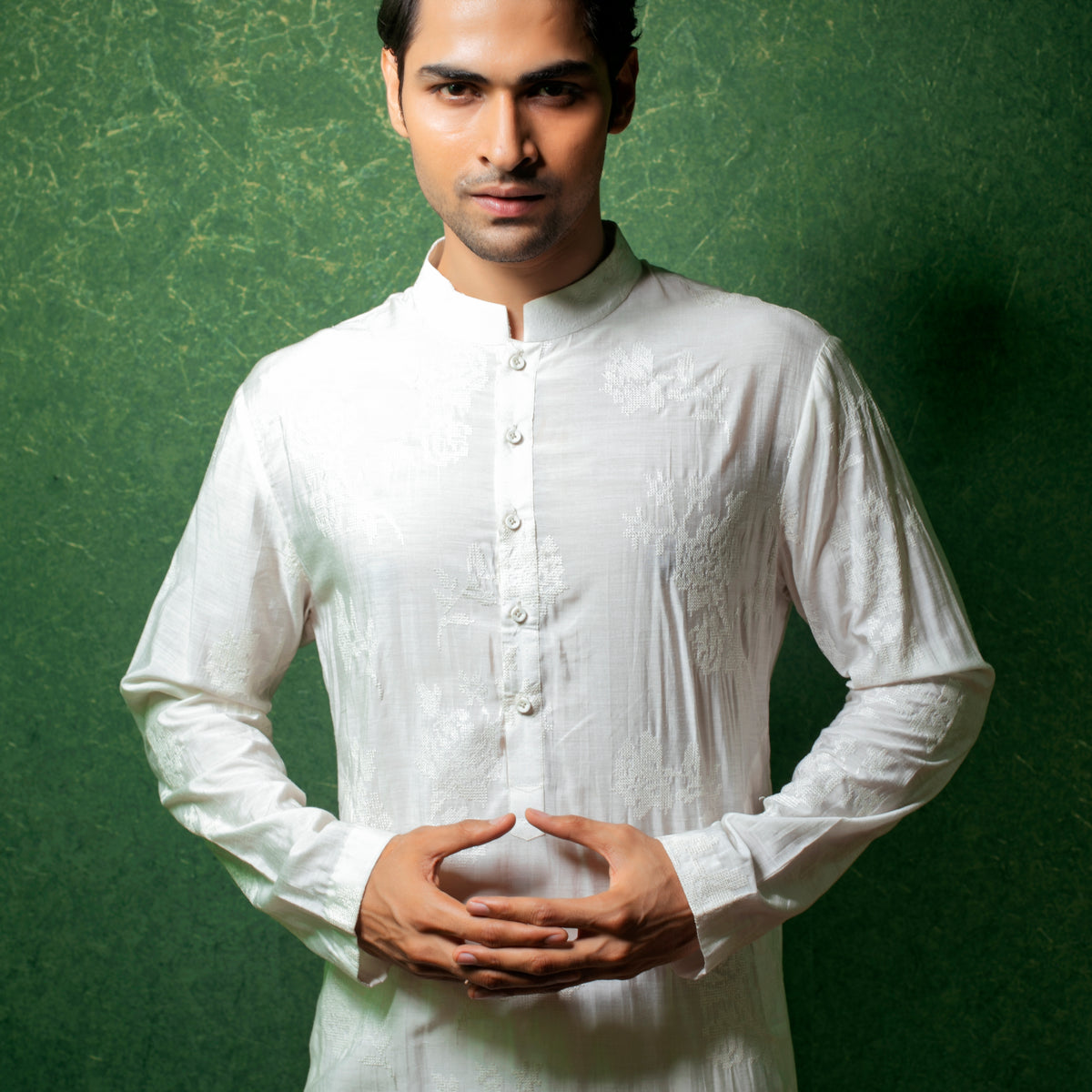 Elegant White Cotton Kurta Set for Men – Affifa