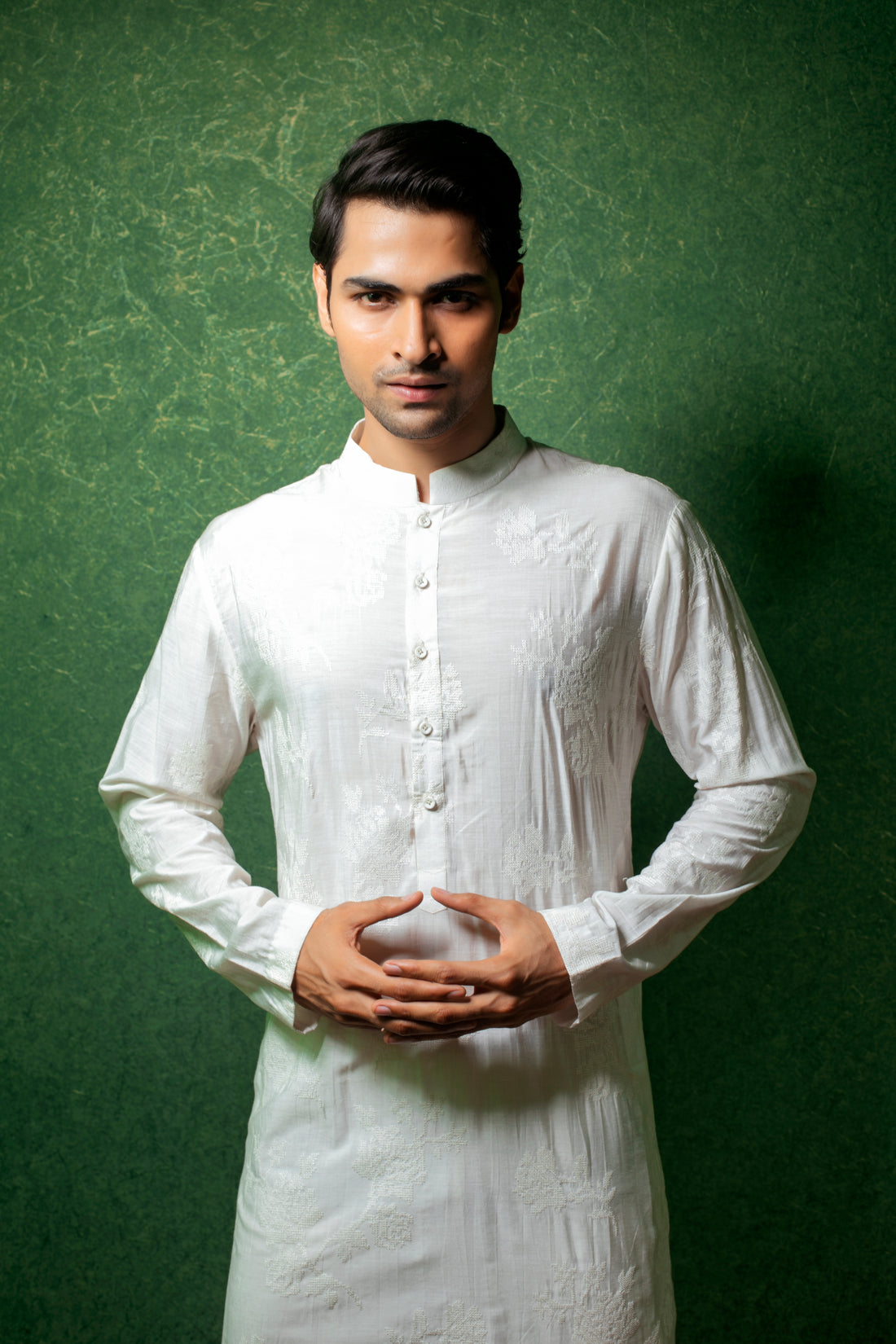 Elegant White Cotton Kurta Set for Men