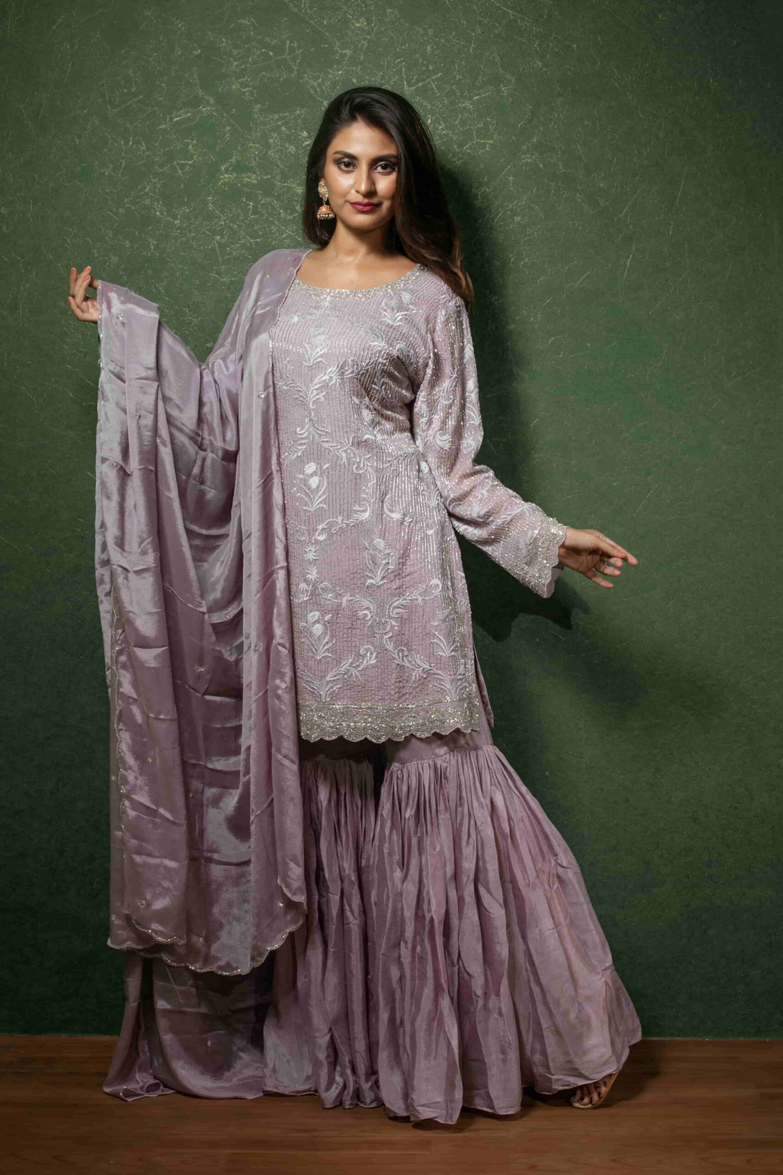 Stylish Lavender Ethnic Attire