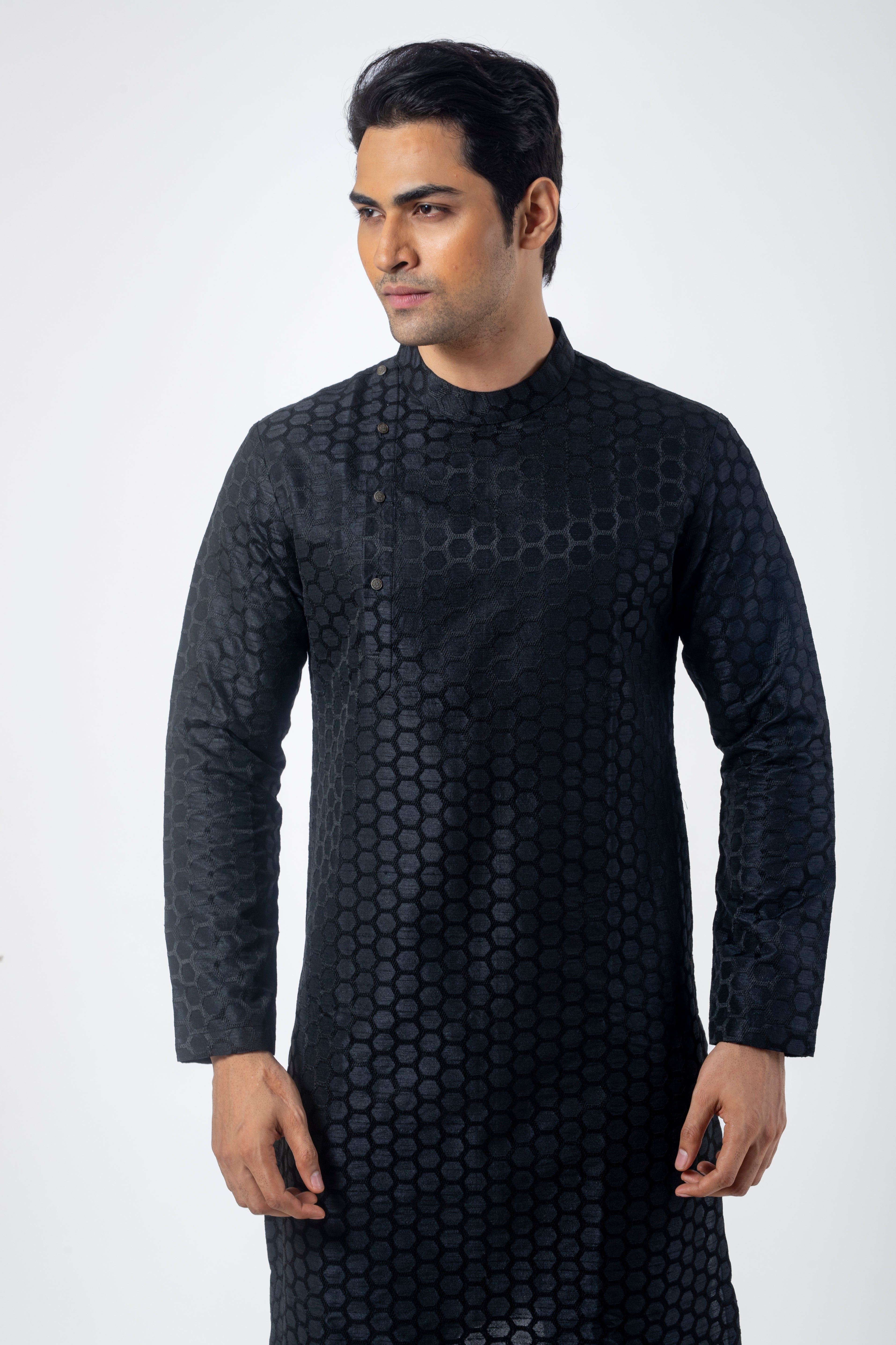 Embroidered Black Kurta set