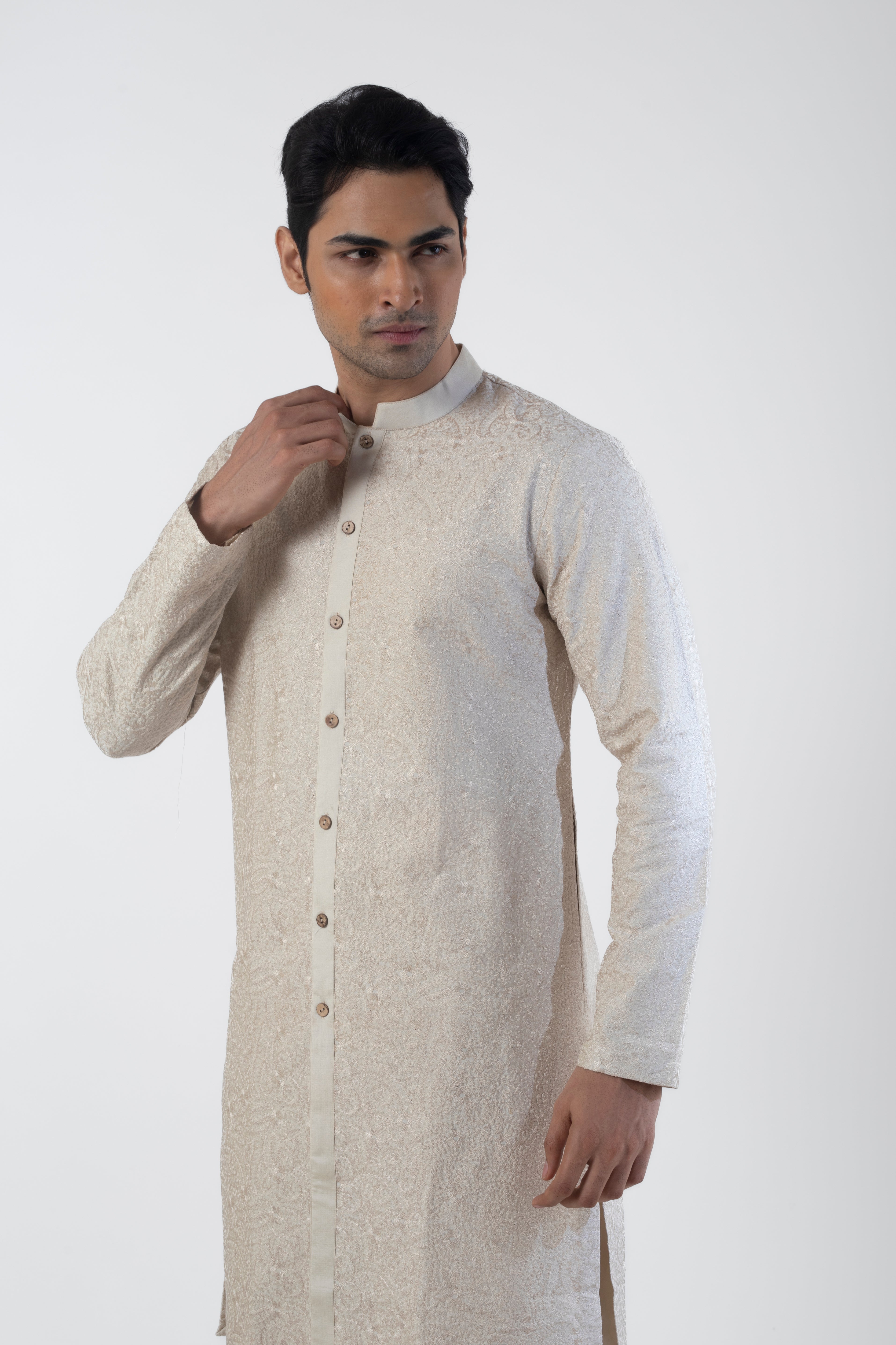 Ivory Embroidered Kurta Set