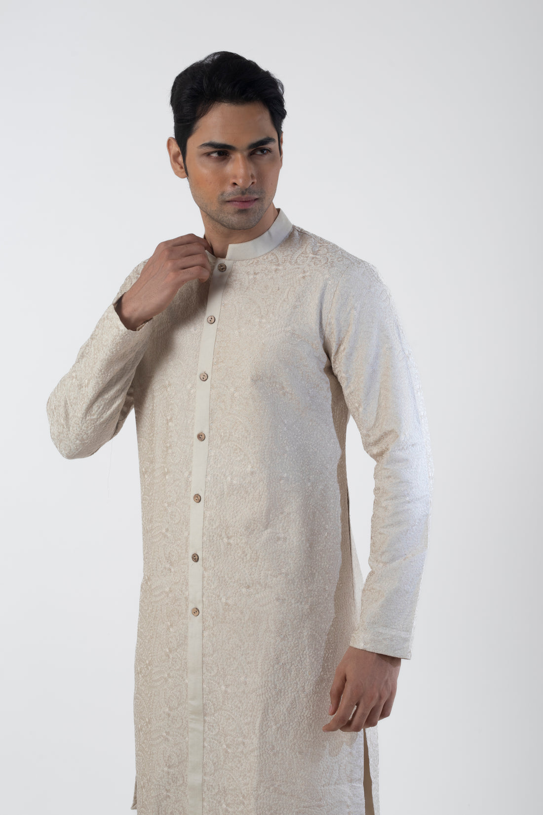 Ivory Embroidered Kurta with Patiala for Men