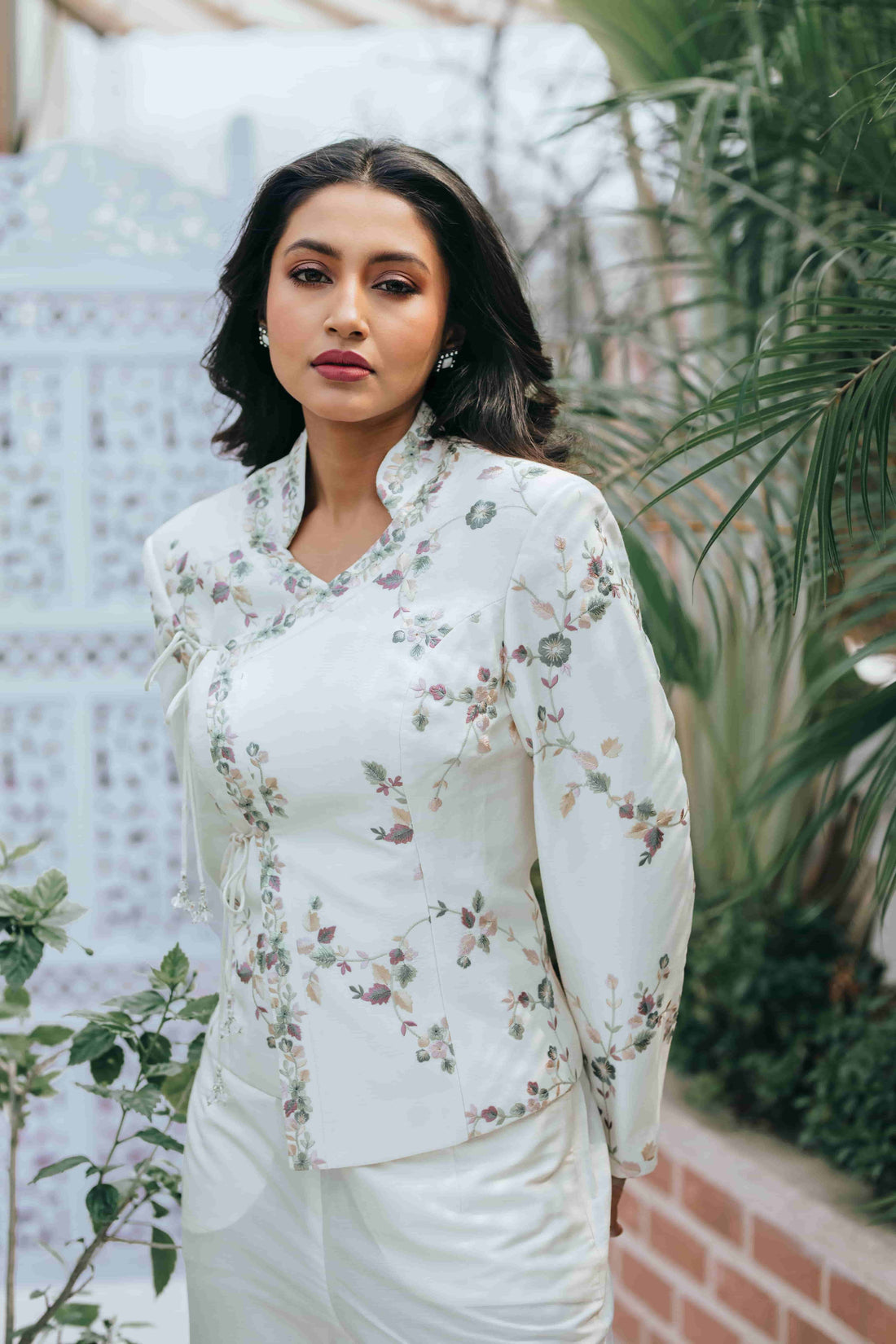 Ivory Floral Embroidered Co-ord Set