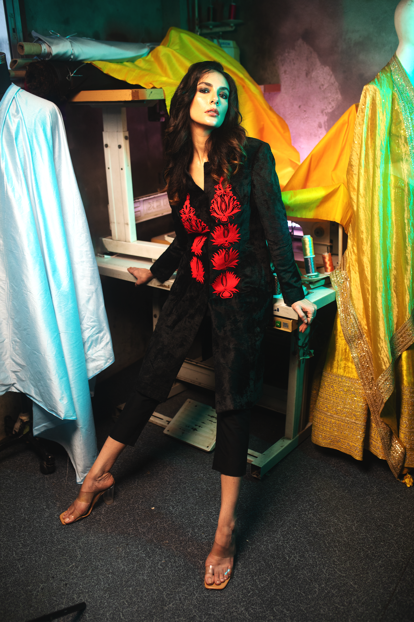 Black Long Coat with Pant