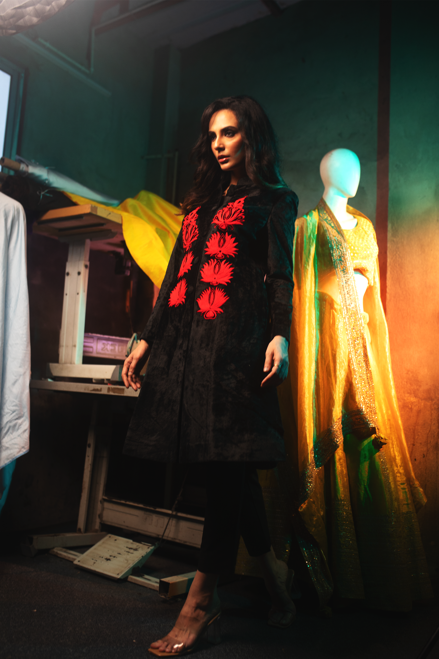 Black Long Coat with Pant